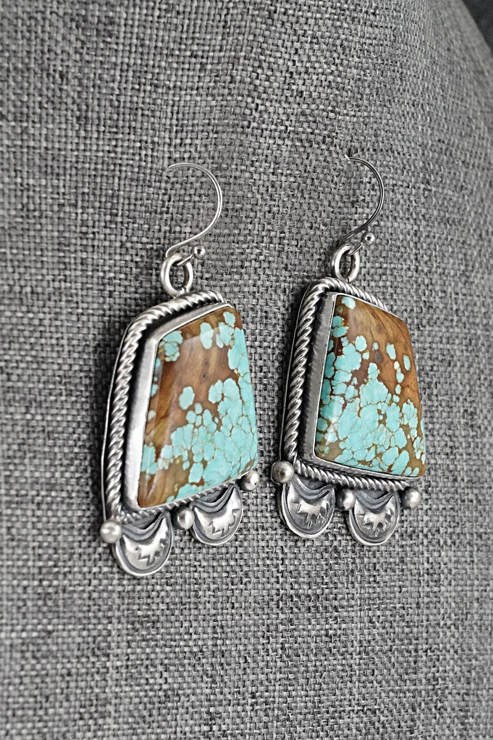 Turquoise & Sterling Silver Necklace and Earrings Set - Paul Livingston