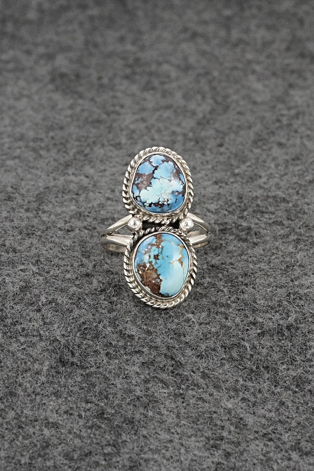 Turquoise & Sterling Silver Ring - Eugene Gruber - Size 8