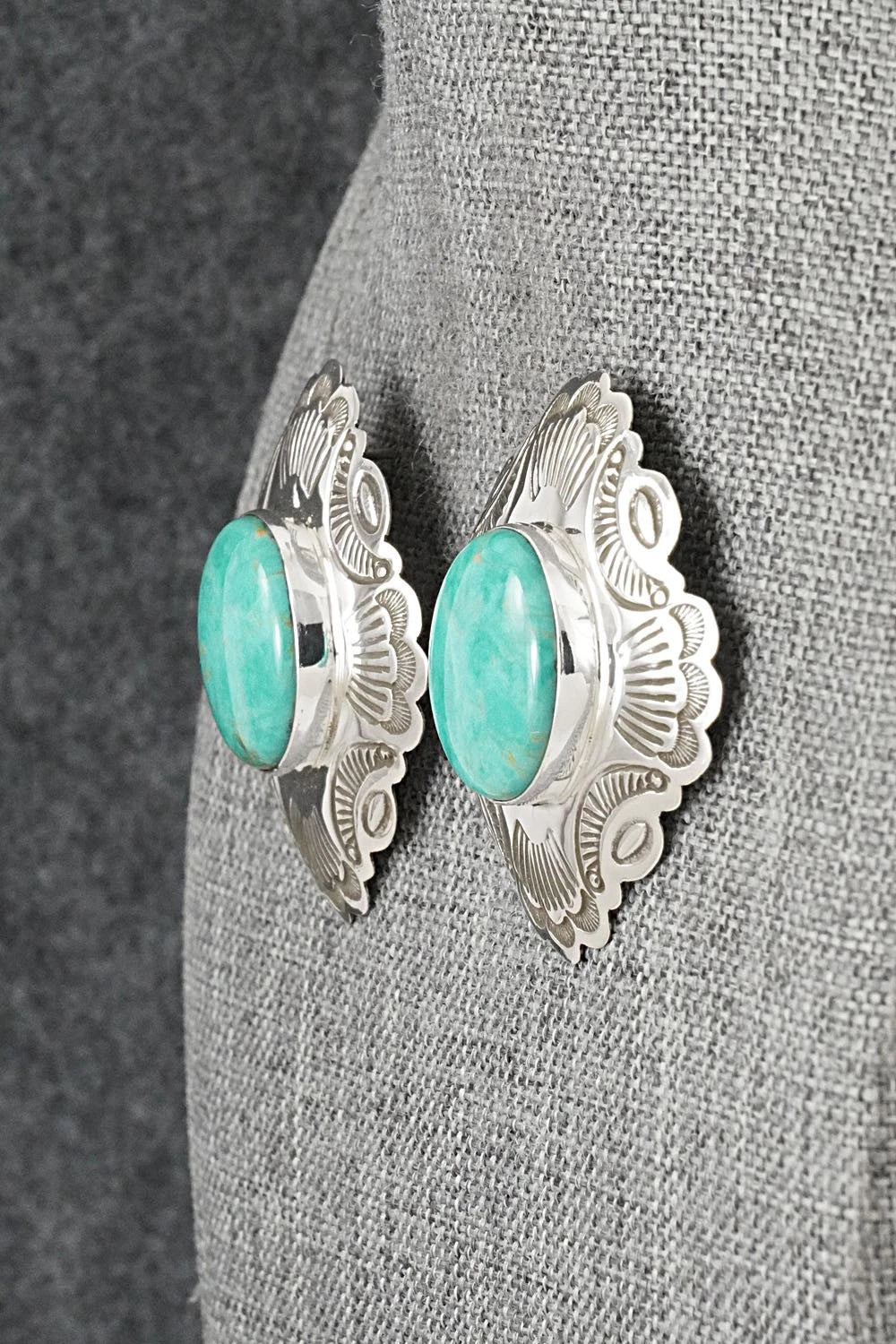 Turquoise & Sterling Silver Earrings - Arnold Blackgoat