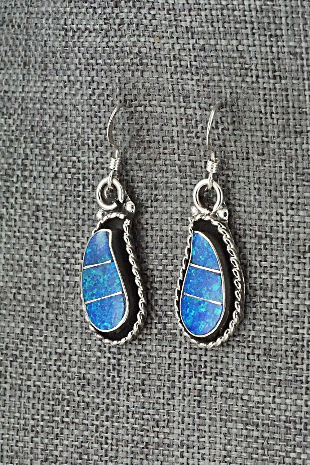 Opalite & Sterling Silver Inlay Earrings - Susie Lowsayatee