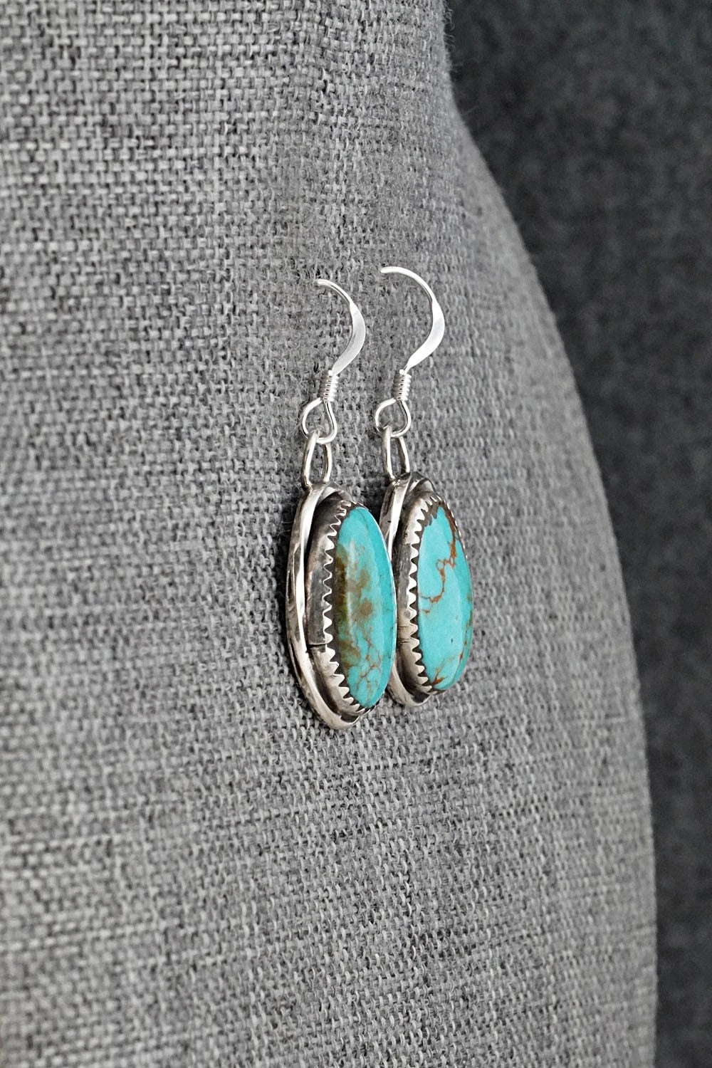 Turquoise & Sterling Silver Earrings - Ernest Hawthorne