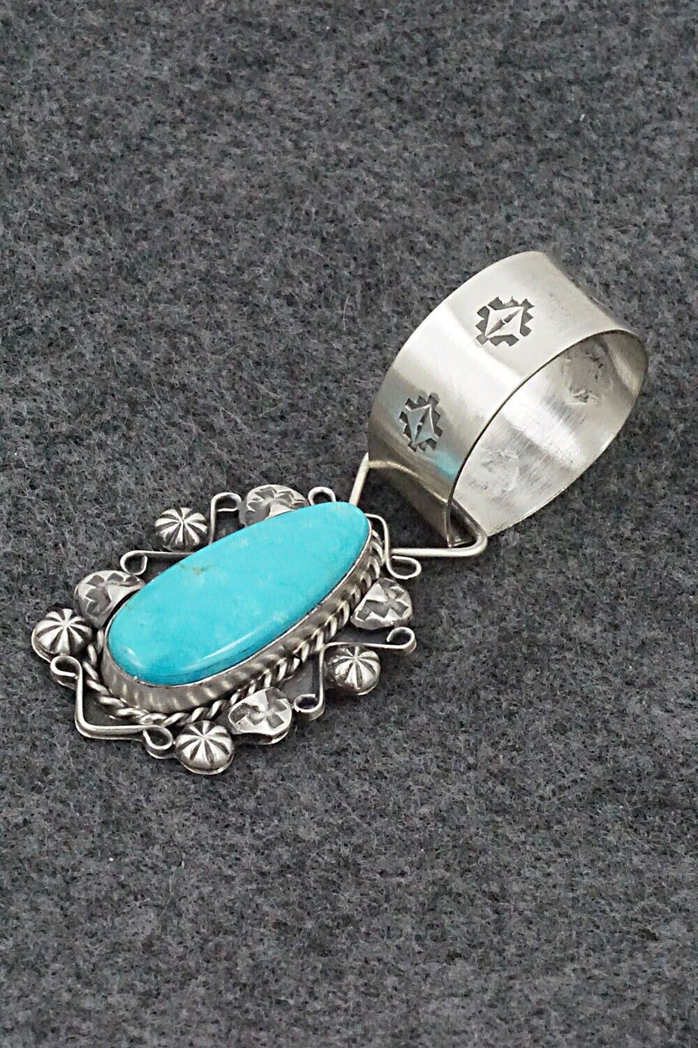 Turquoise and Sterling Silver Pendant - Wilson Dawes