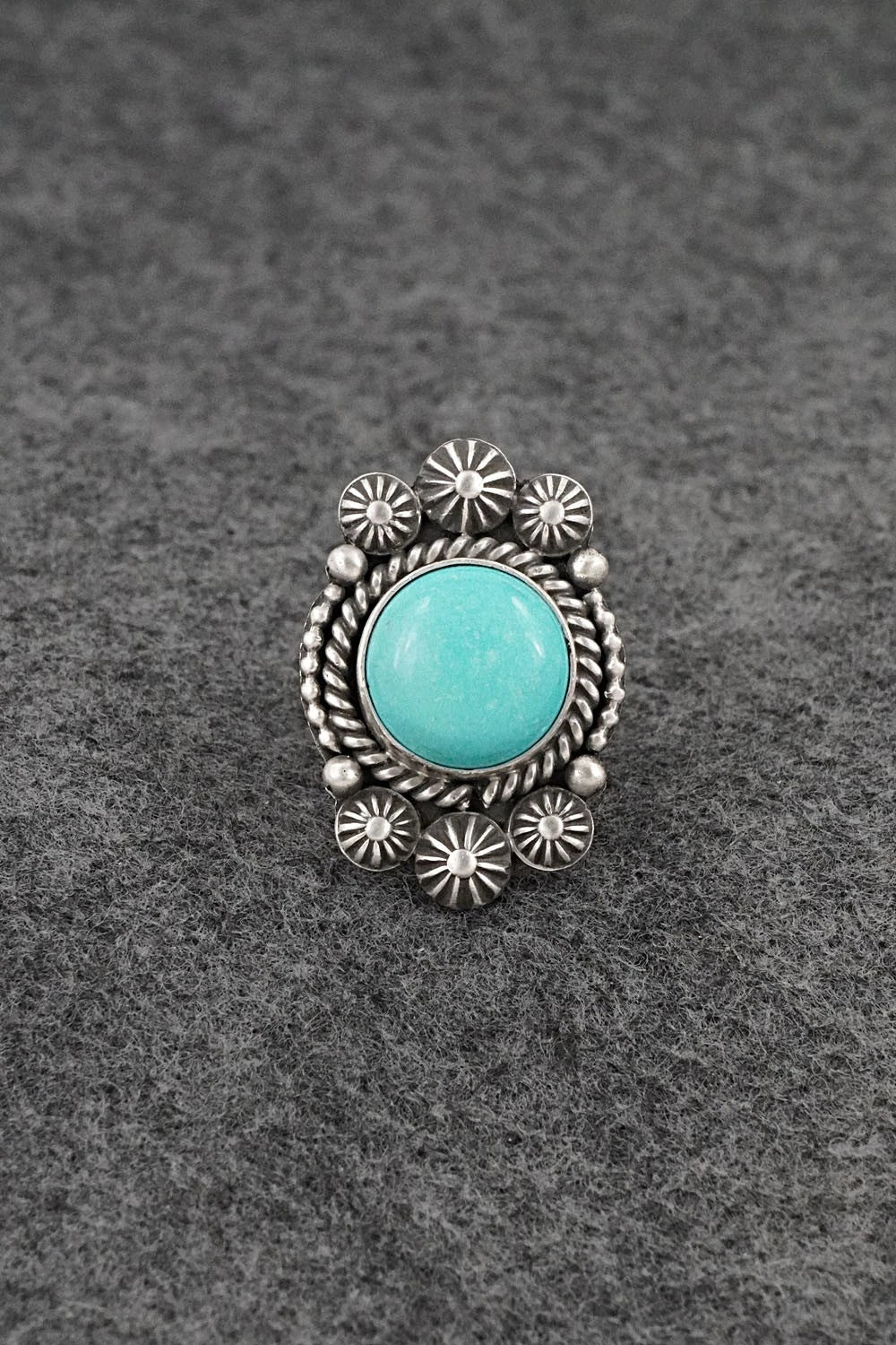 Turquoise & Sterling Silver Ring - Michael Calladitto - Size 7