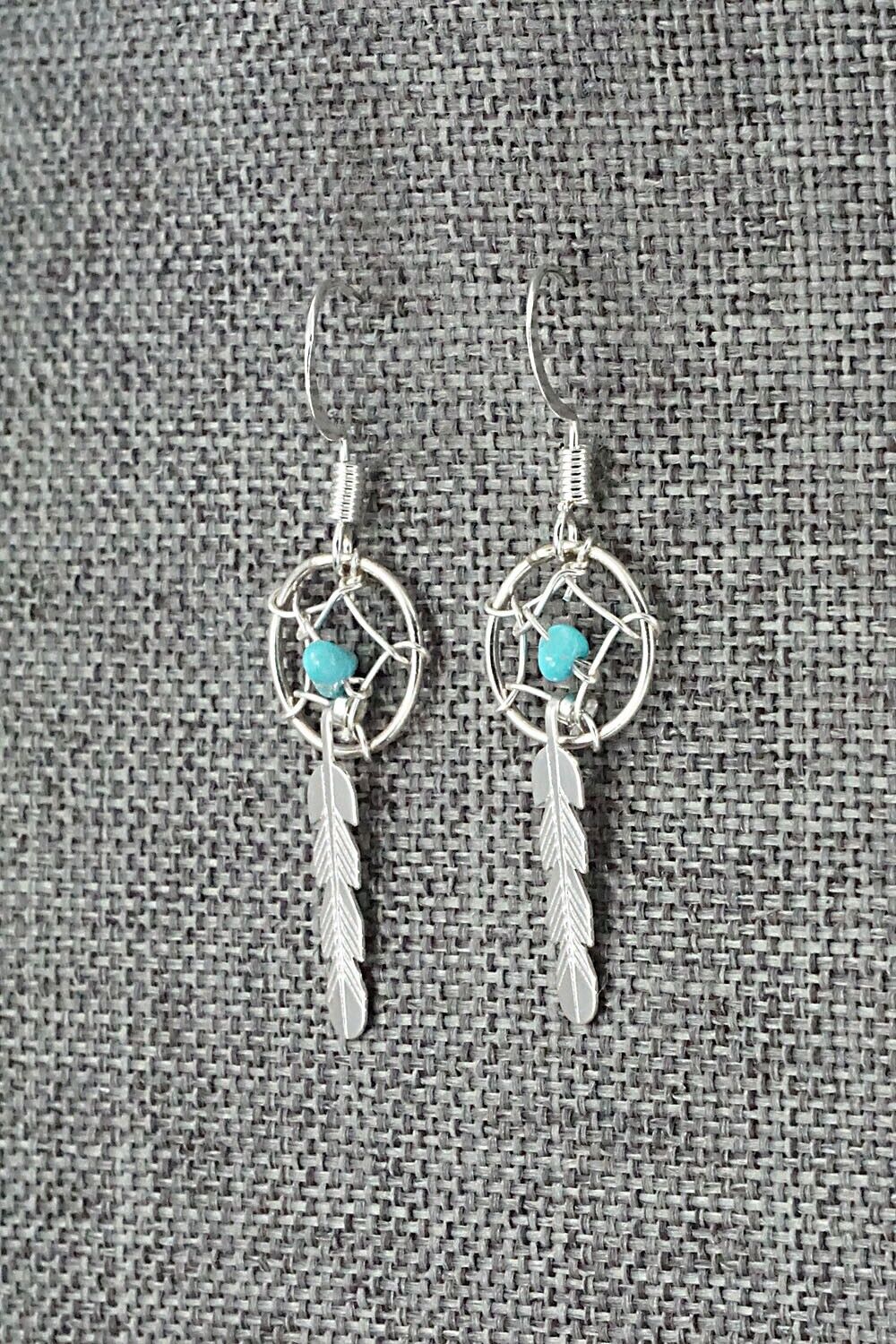 Turquoise & Sterling Silver Earrings - Helena Yazzie