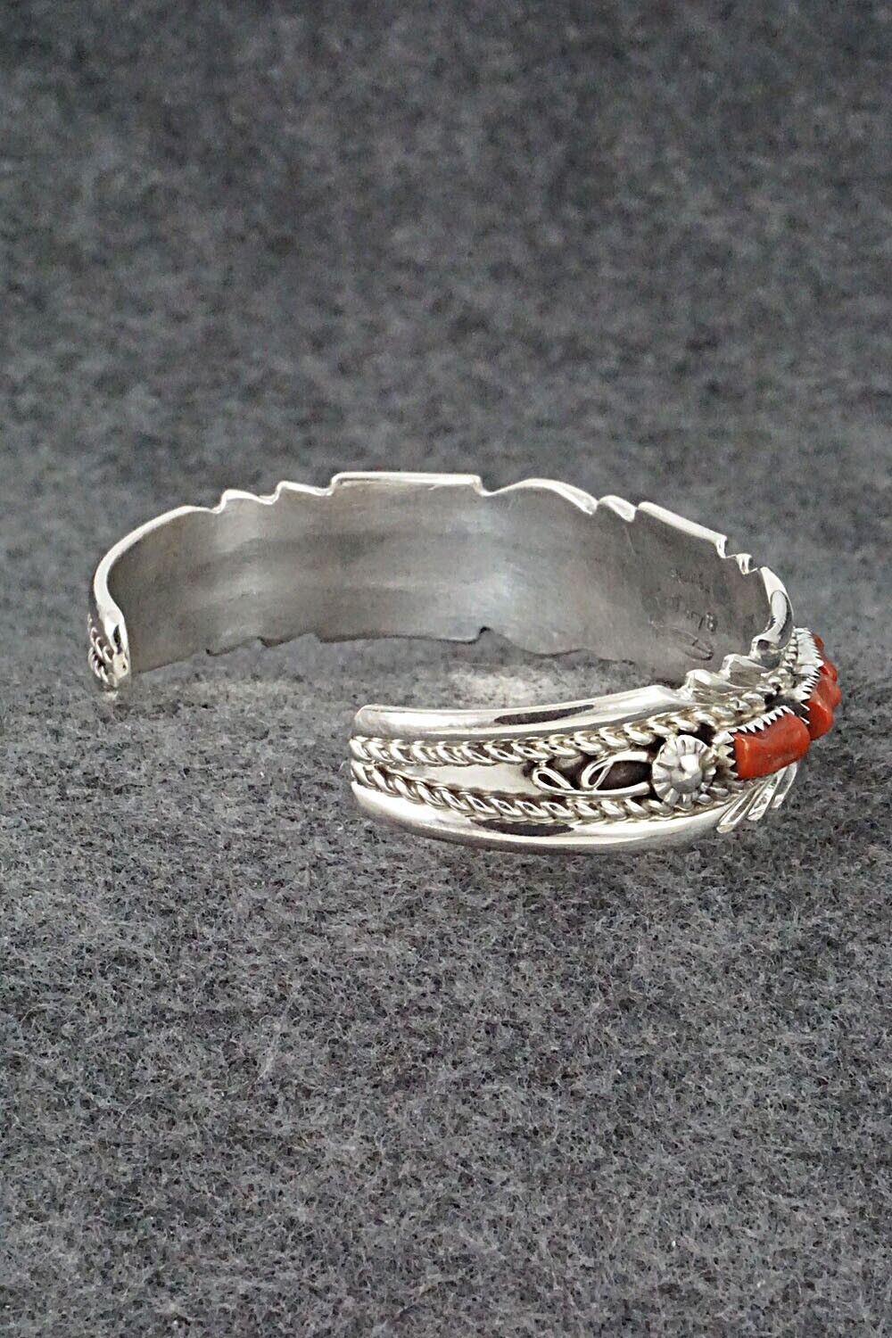 Coral & Sterling Silver Bracelet - Anthony Brown