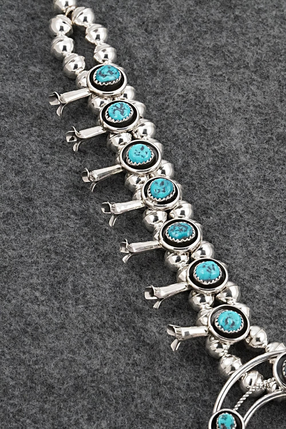 Turquoise & Sterling Silver Squash Blossom Set - Phil Garcia