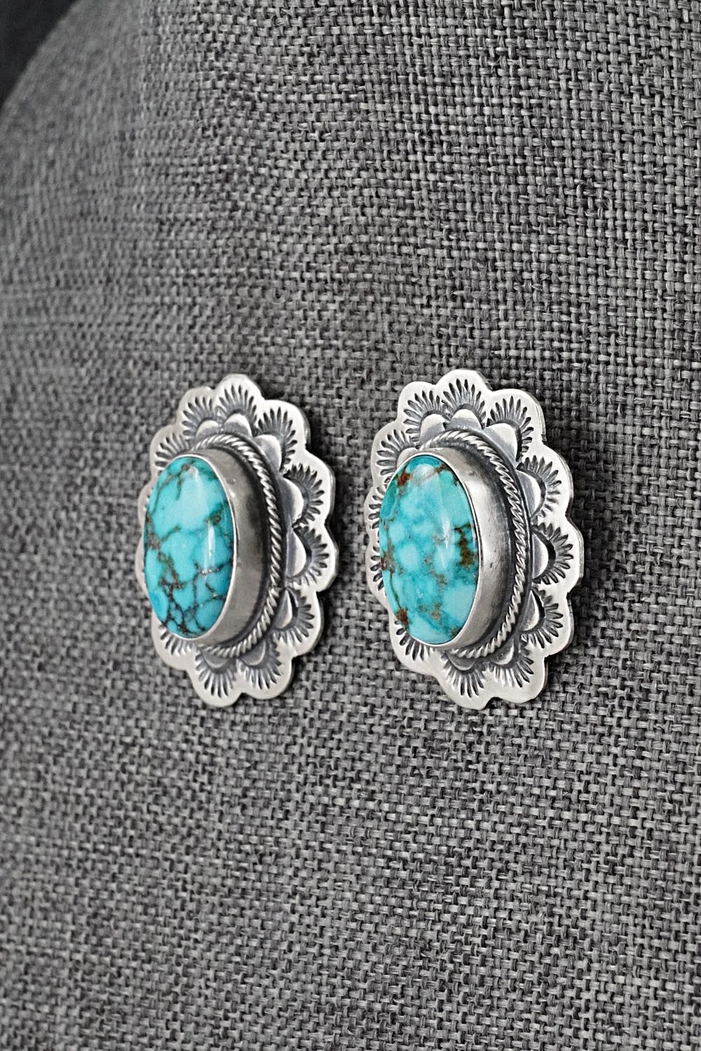 Turquoise & Sterling Silver Necklace and Earrings Set - Bob Becenti