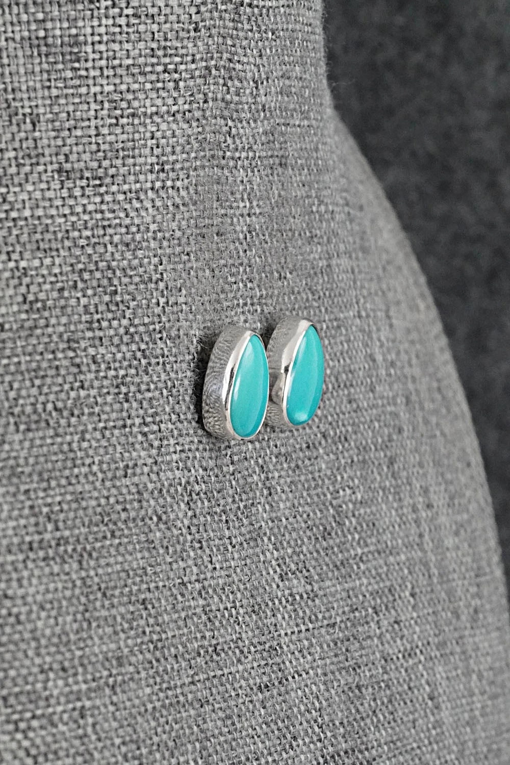 Turquoise & Sterling Silver Earrings - Eugene Gruber