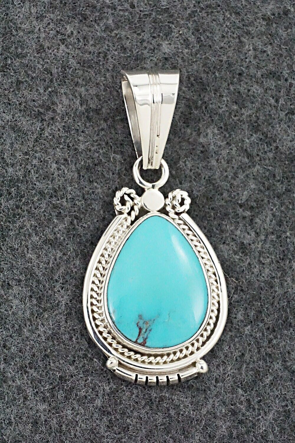 Turquoise & Sterling Silver Pendant - Samuel Yellowhair