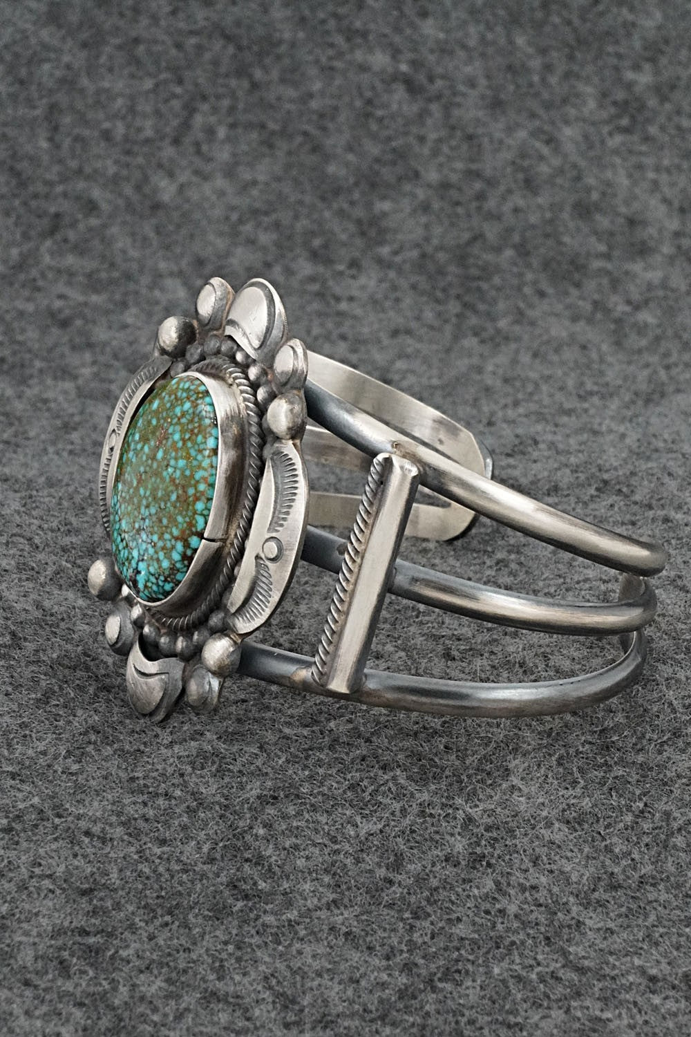 Turquoise & Sterling Silver Bracelet - Leslie Nez