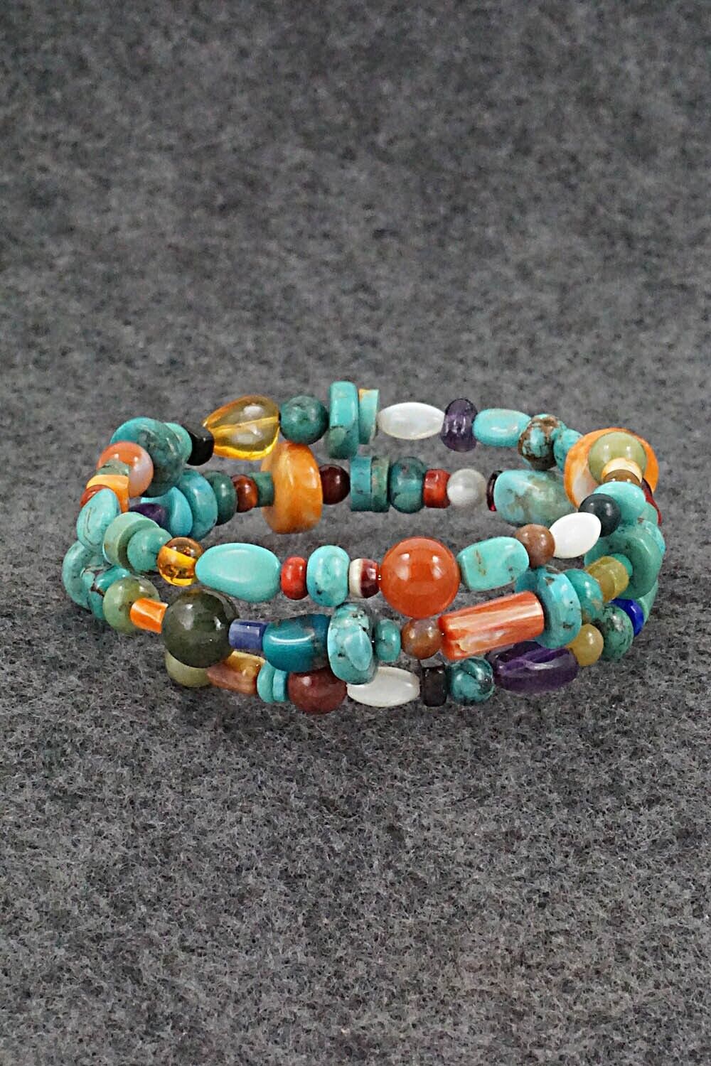 Multi-Stone Beaded Wrap Bracelet - Helen Tsosie
