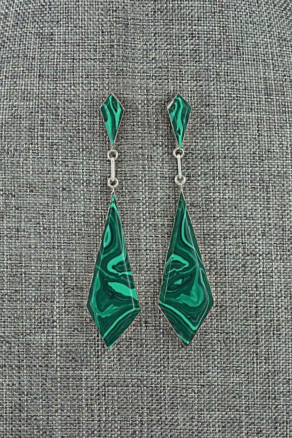 Malachite & Sterling Silver Earrings - Bryant Othole