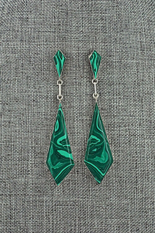 Malachite & Sterling Silver Earrings - Bryant Othole