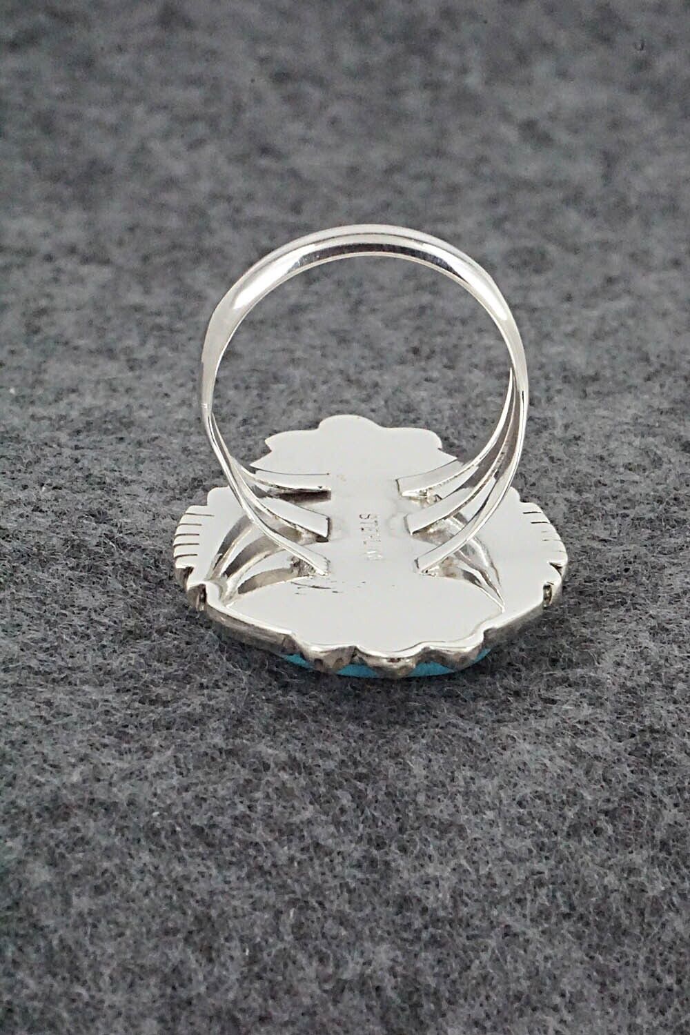 Turquoise & Sterling Silver Ring - Andrew Vandever - Size 7.5