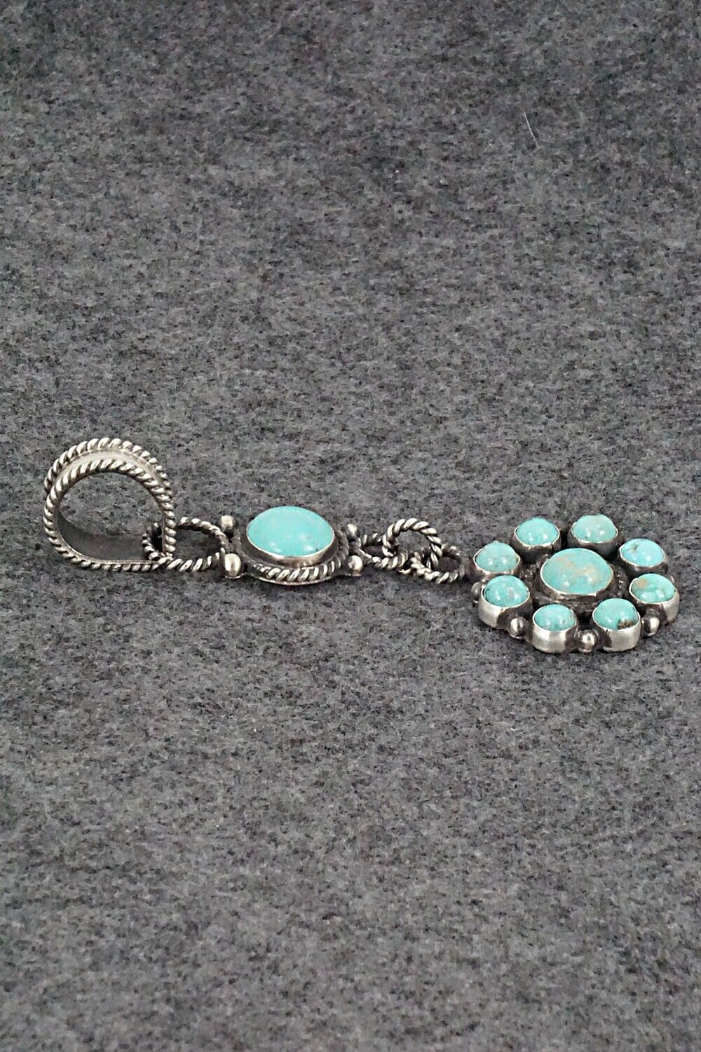 Turquoise and Sterling Silver Pendant - Devon Brown