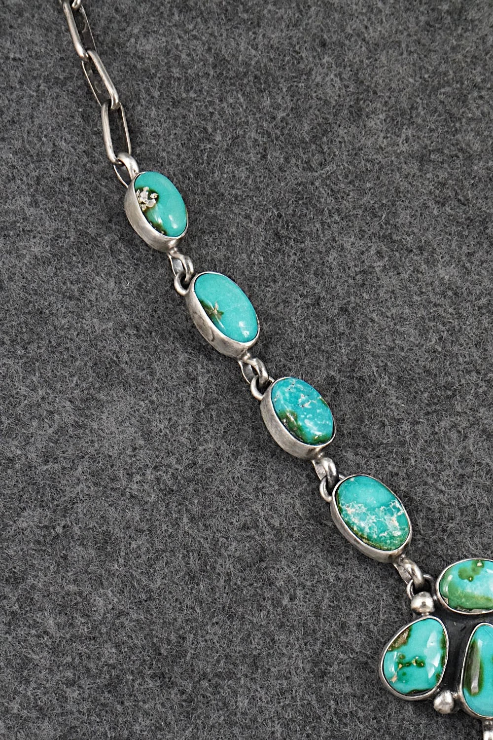 Turquoise & Sterling Silver Necklace and Earrings Set - Darrin Livingston