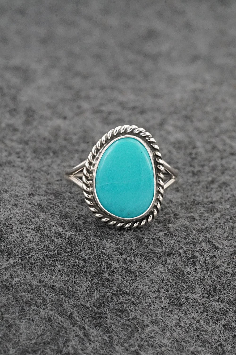 Turquoise & Sterling Silver Ring - Eugene Gruber - Size 7