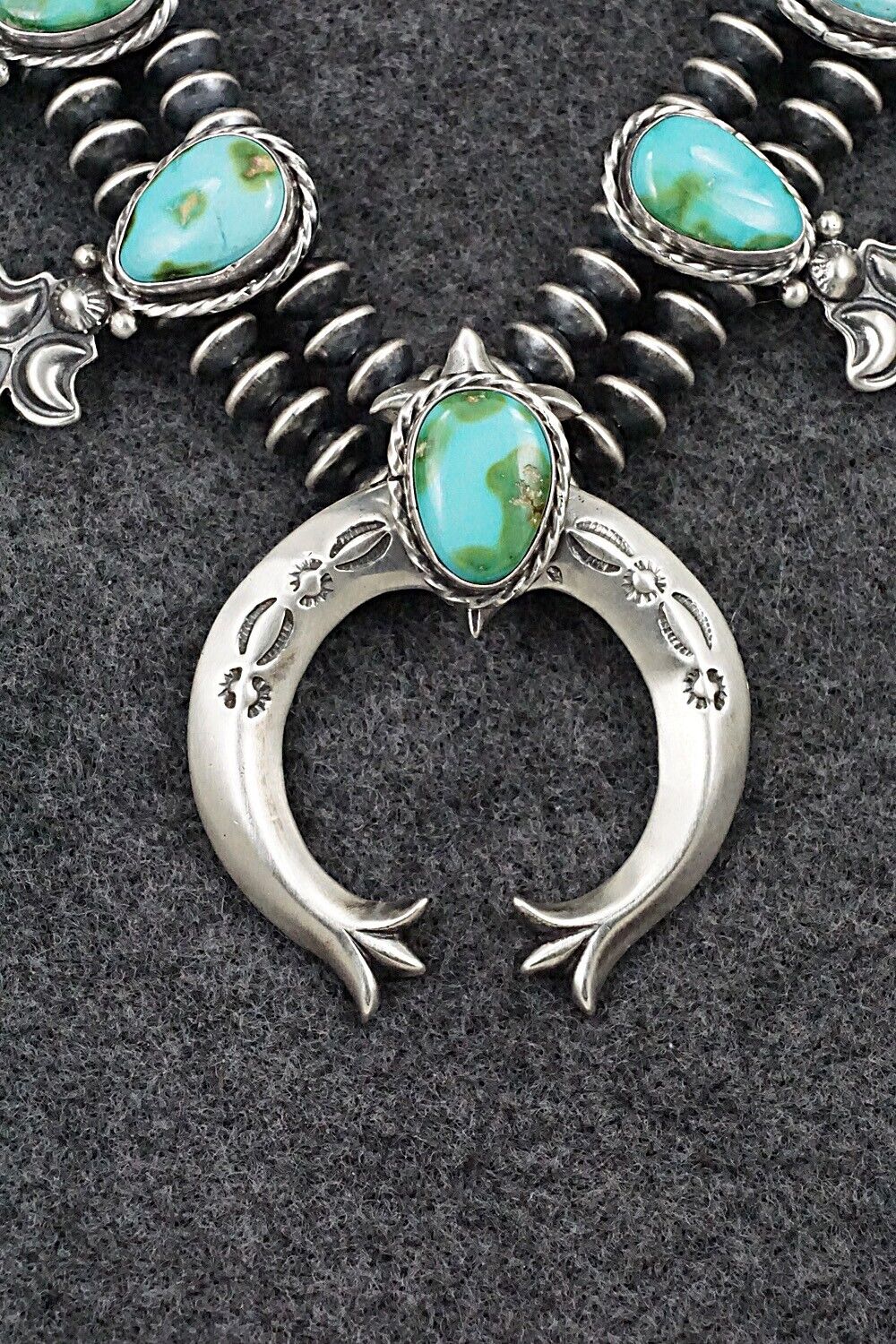 Turquoise & Sterling Silver Squash Blossom Set - Adrienne Gordon