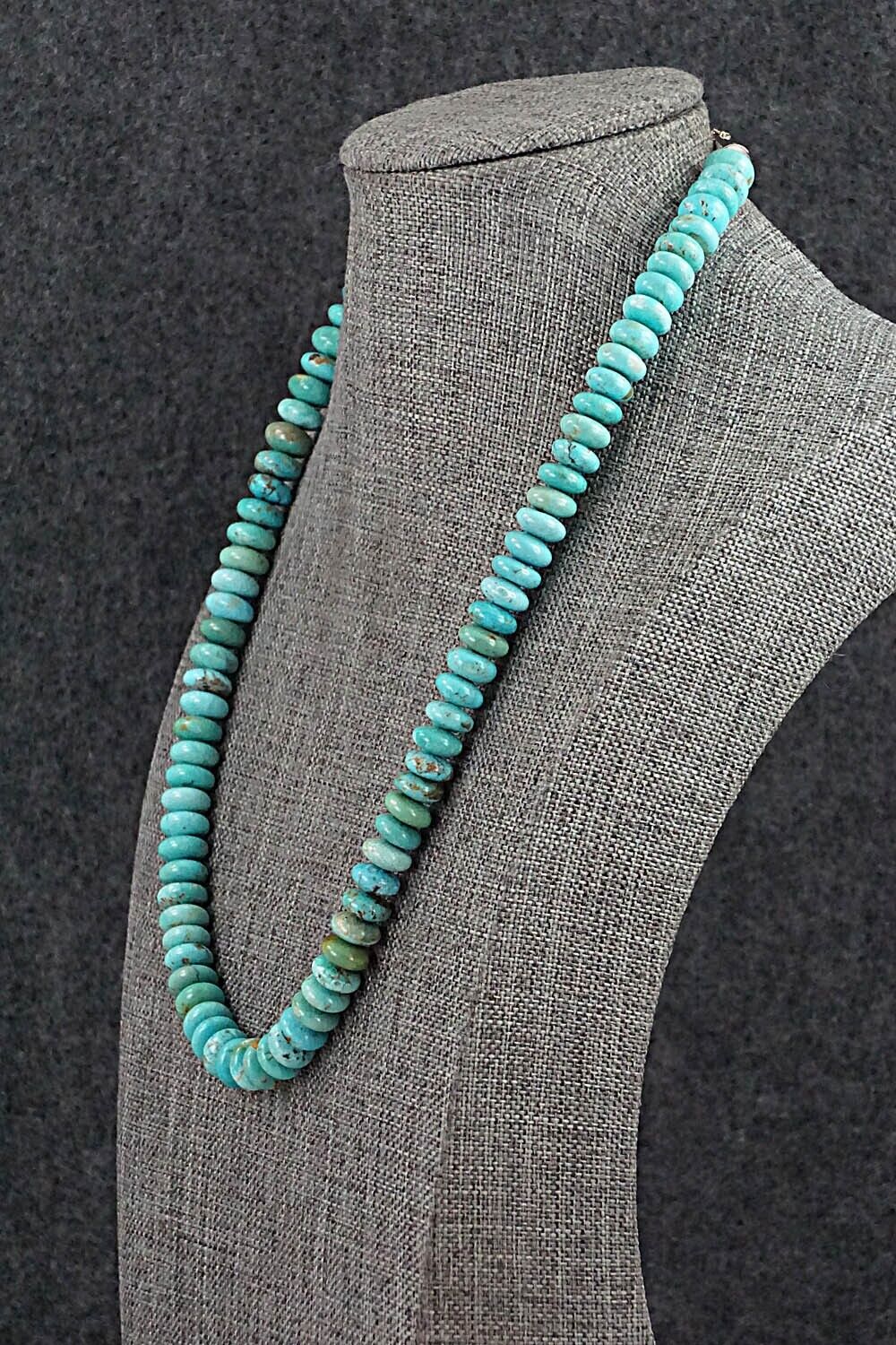 Turquoise & Sterling Silver Necklace 19" - Doreen Jake