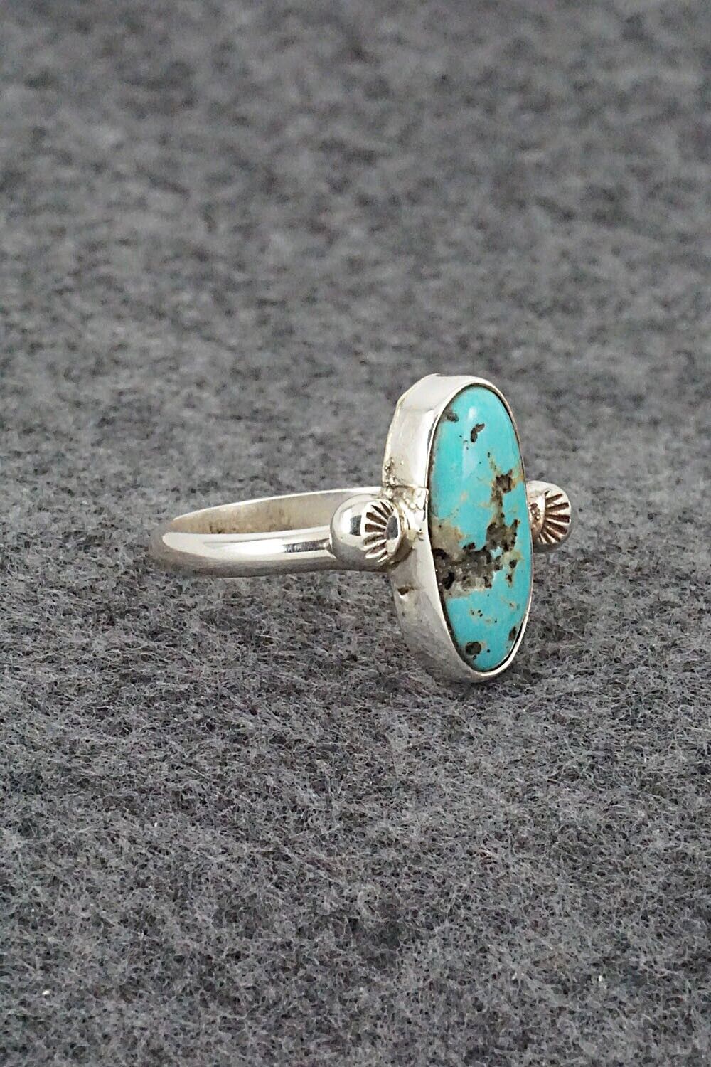 Turquoise & Sterling Silver Ring - Priscilla Reeder - Size 7.5