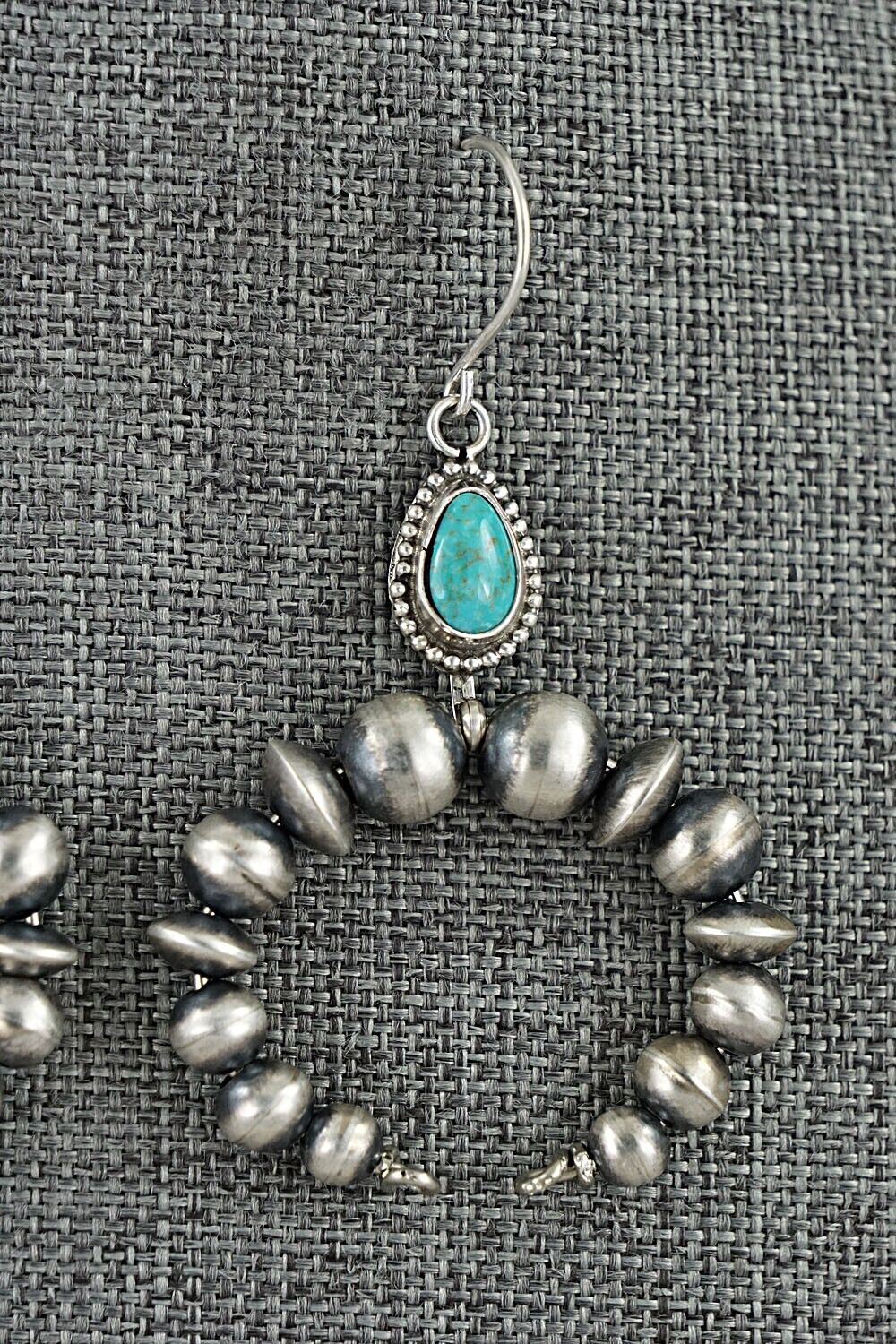 Turquoise & Sterling Silver Navajo Pearl Earrings - Grace Kenneth