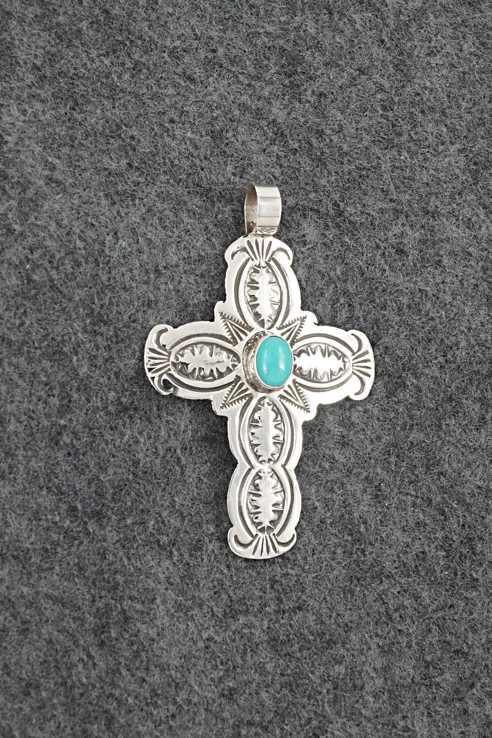 Turquoise & Sterling Silver Pendant - Arnold Blackgoat