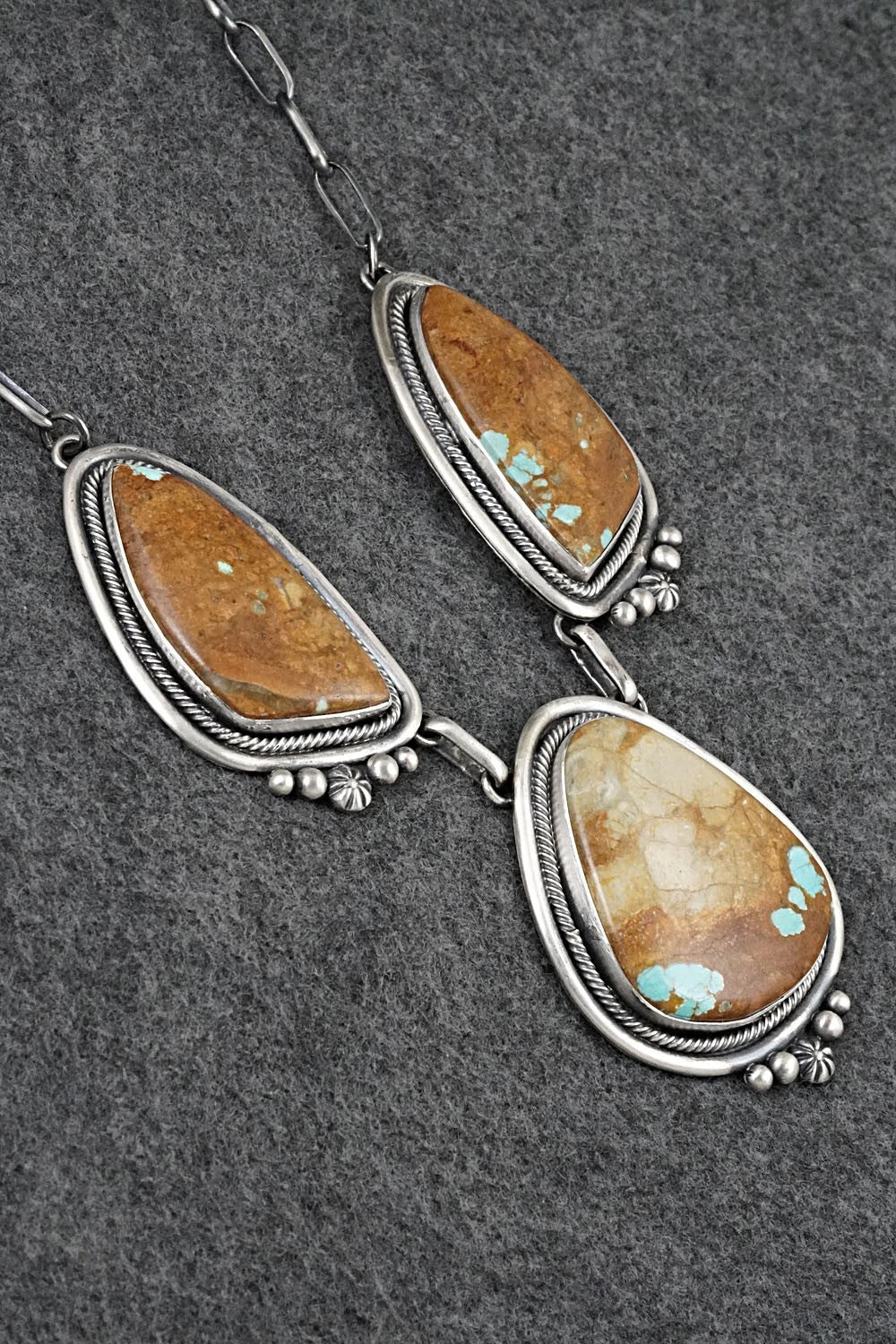 Turquoise & Sterling Silver Necklace and Earrings Set - Paul Livingston