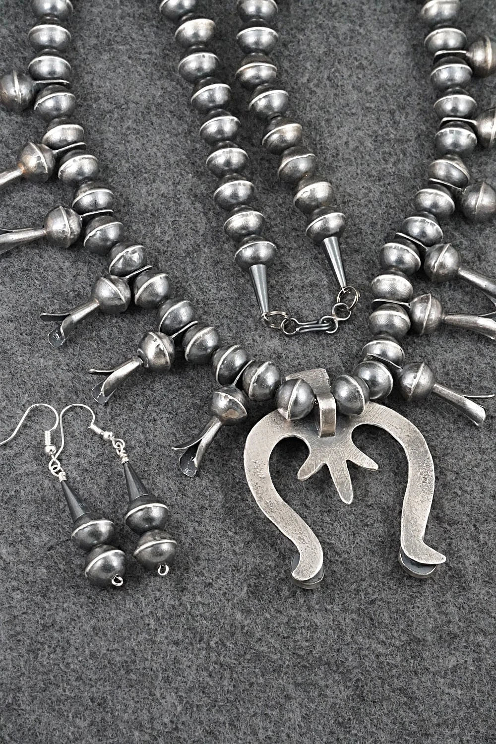 Turquoise & Sterling Silver Squash Blossom Set - Gilbert Martin