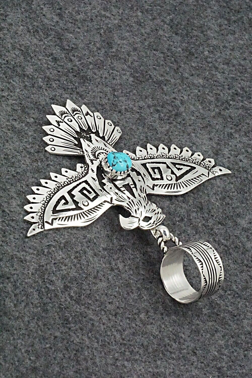 Turquoise & Sterling Silver Pendant - Richard Singer