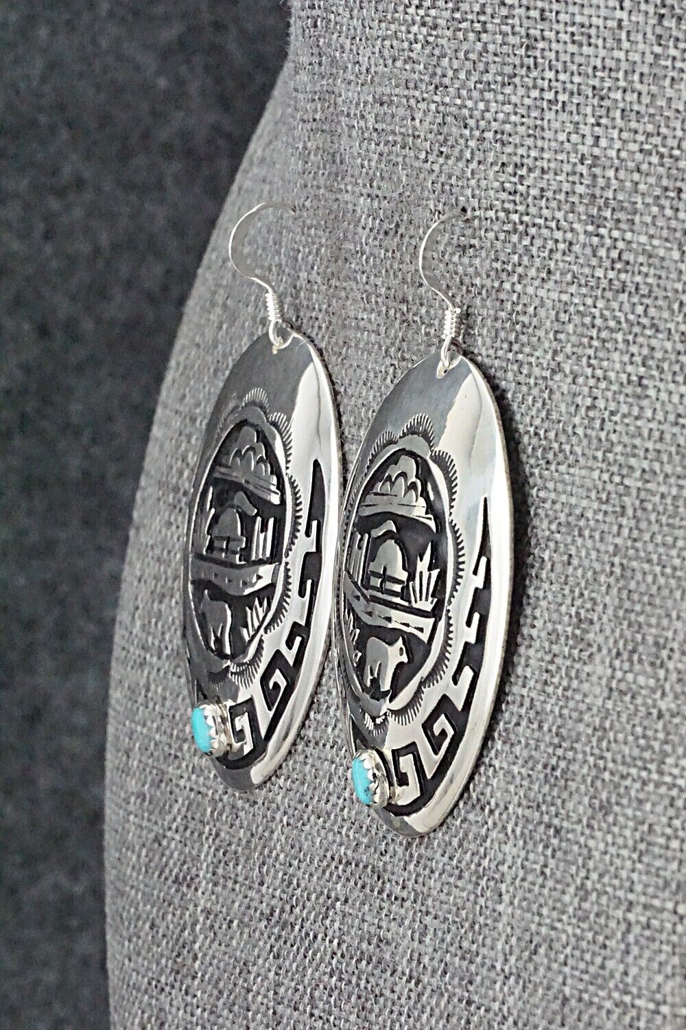 Turquoise & Sterling Silver Earrings - Rosita Singer