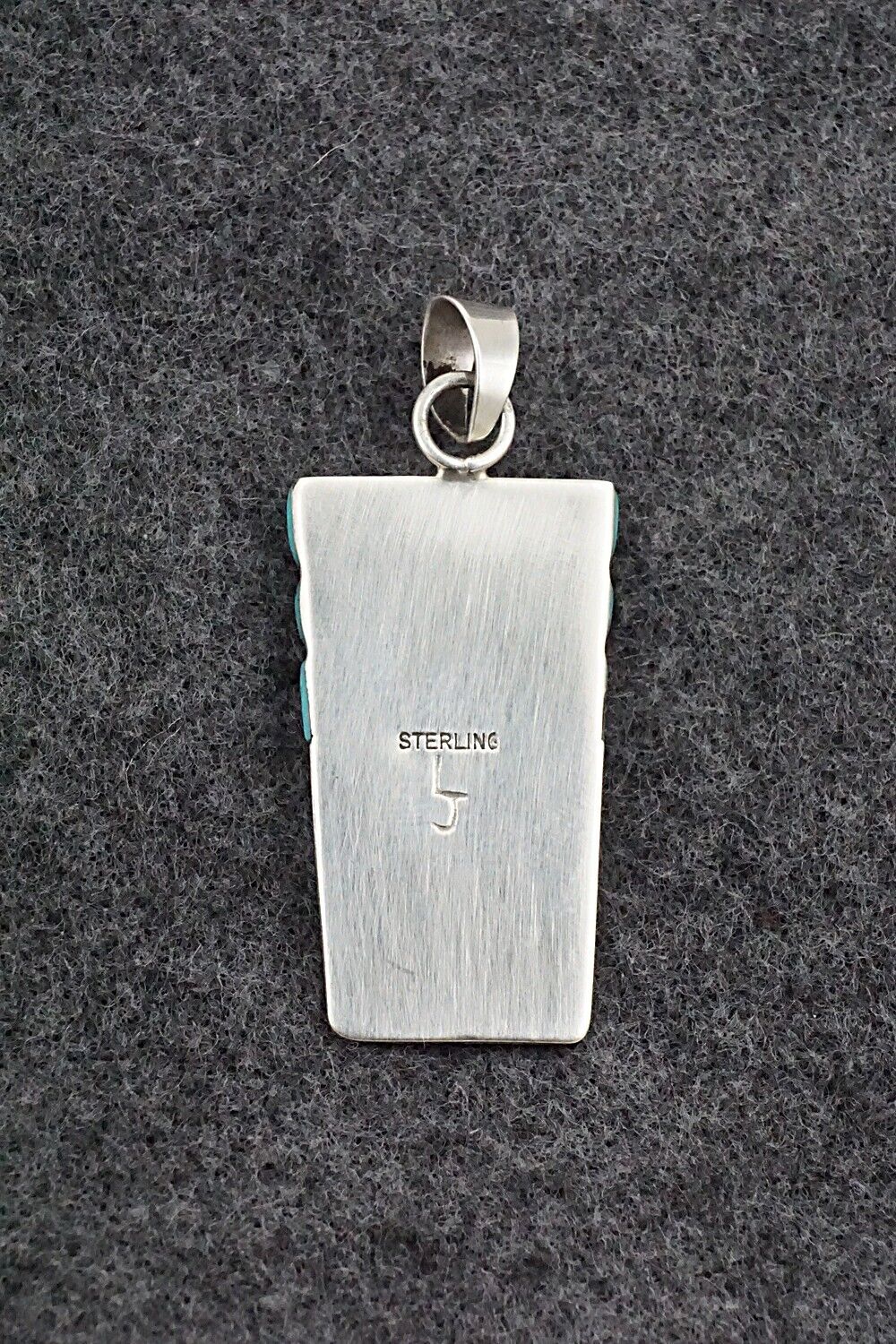 Turquoise & Sterling Silver Pendant - Leonard Jim