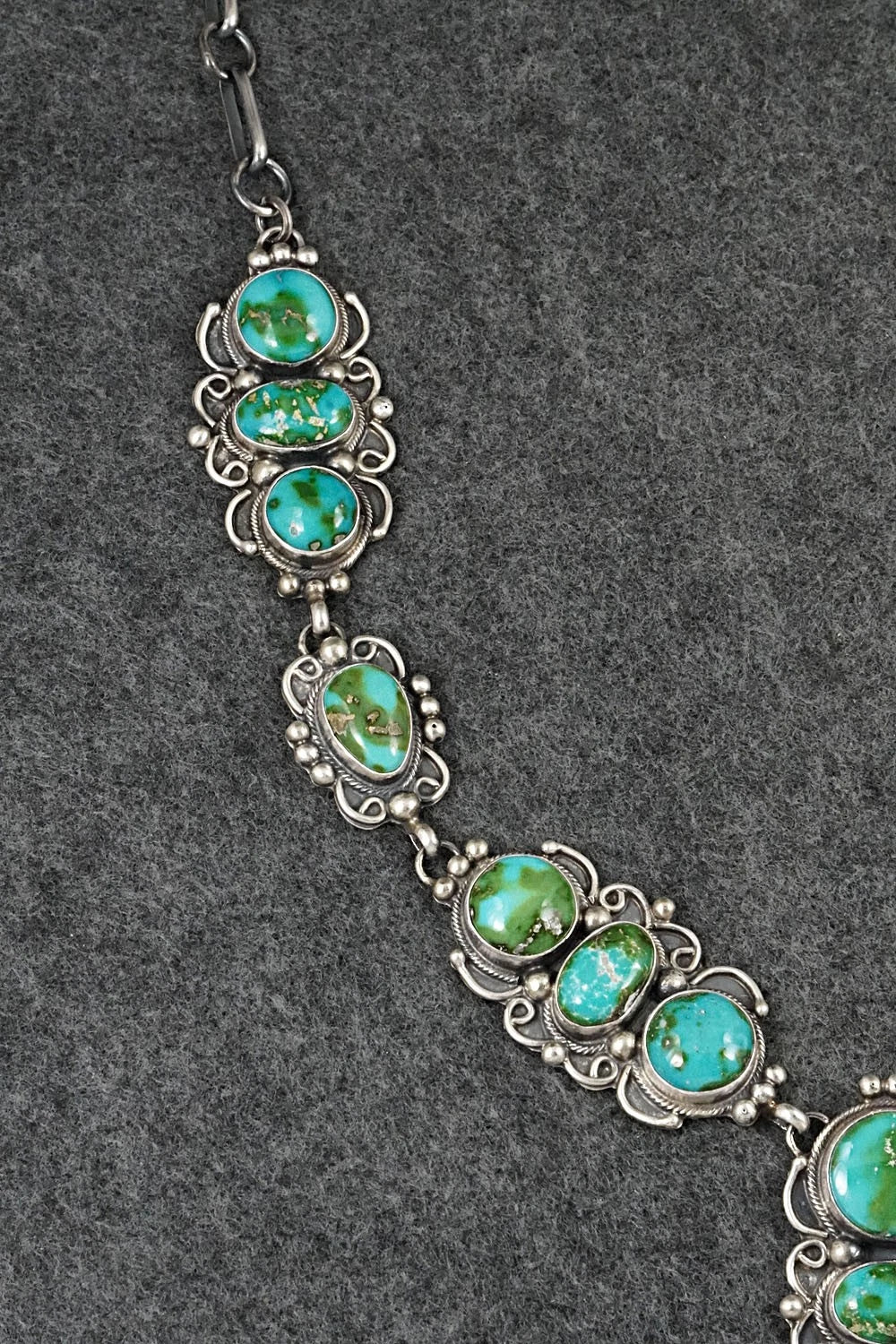 Turquoise & Sterling Silver Necklace and Earrings Set - Kathleen Livingston