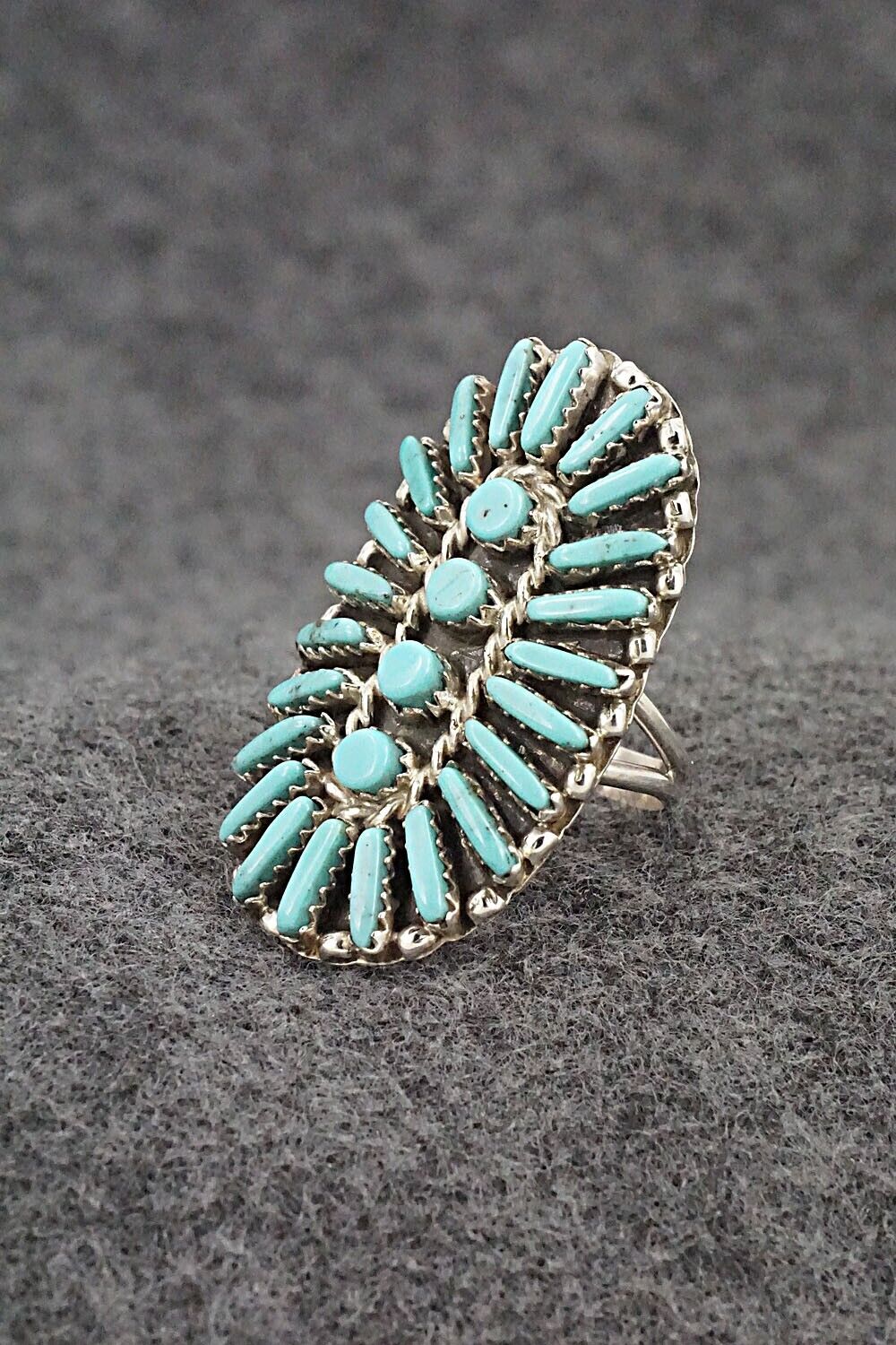 Turquoise & Sterling Silver Ring - Charlie John - Size 8.5