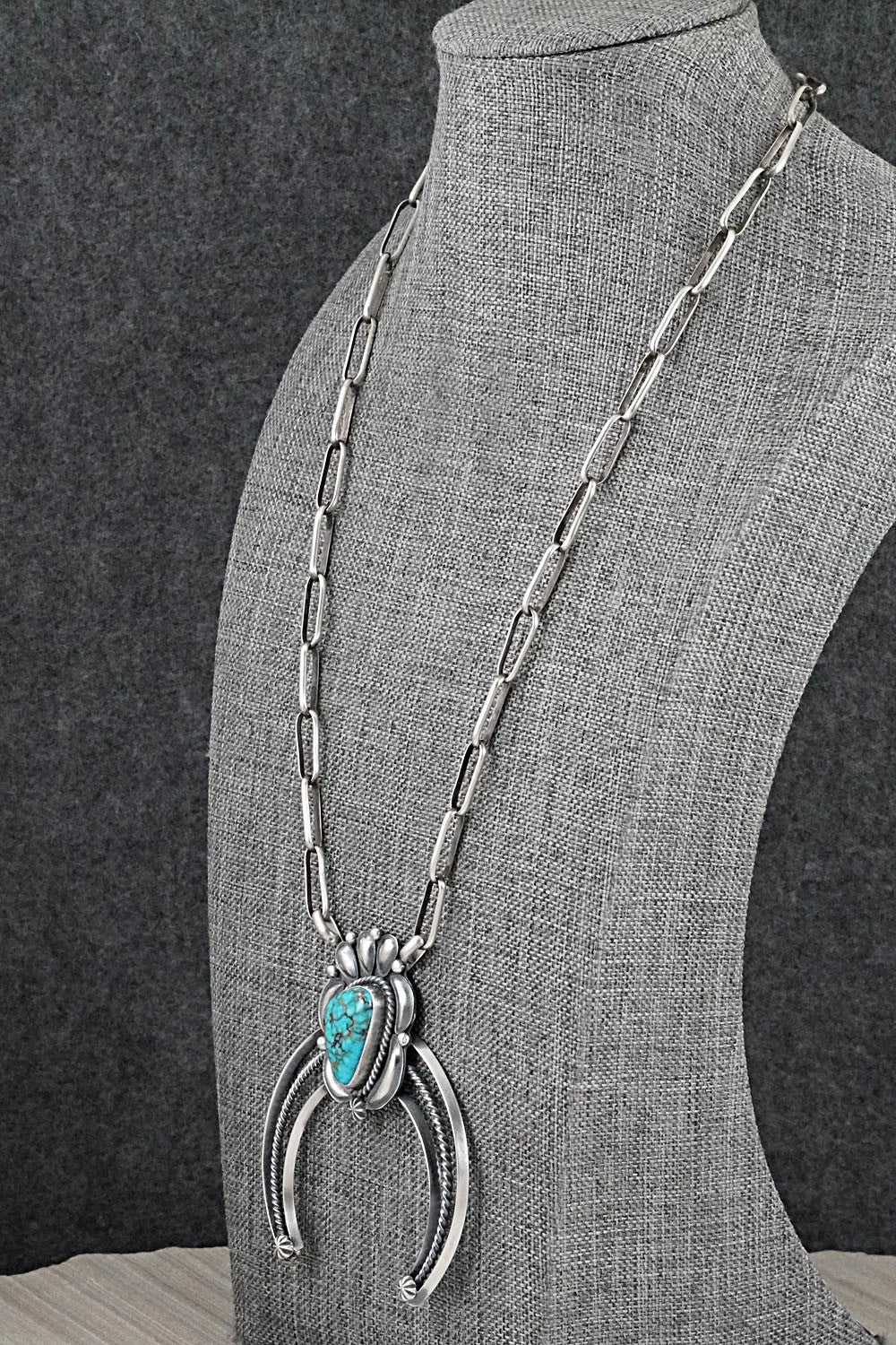 Turquoise & Sterling Silver Necklace - Raymond Delgarito