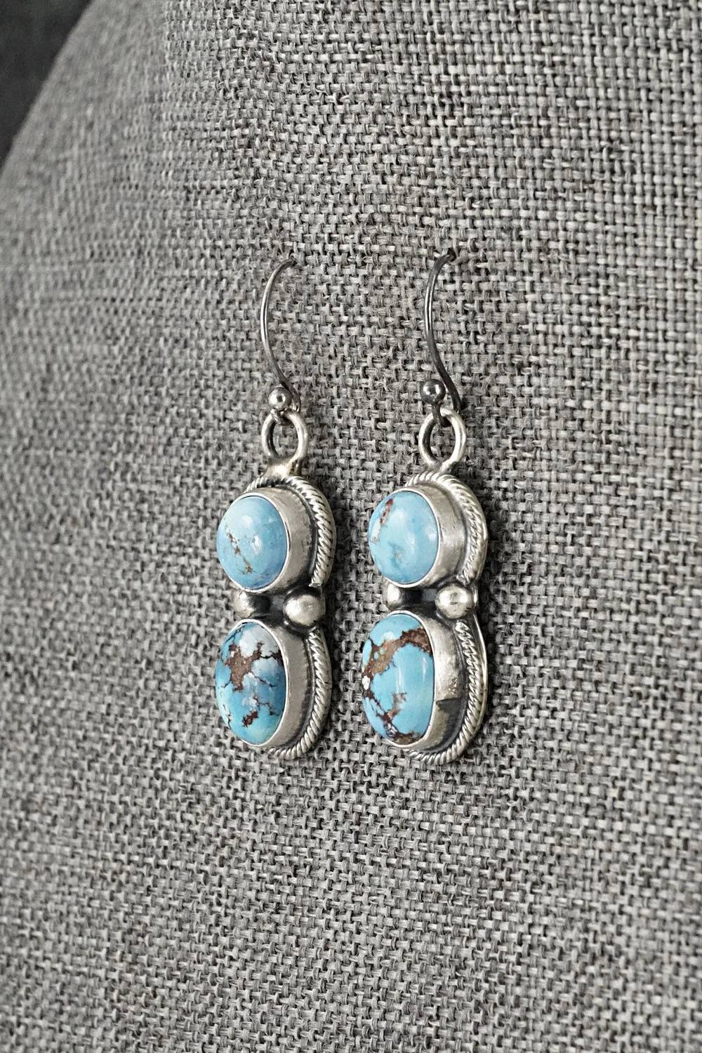 Turquoise & Sterling Silver Necklace and Earrings Set - Paul Livingston