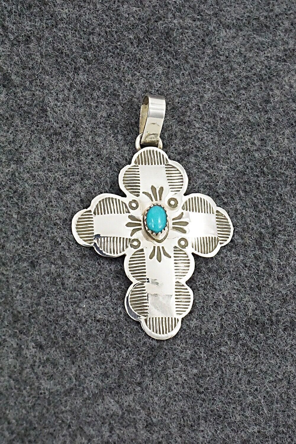 Turquoise & Sterling Silver Pendant - Bertha Begay