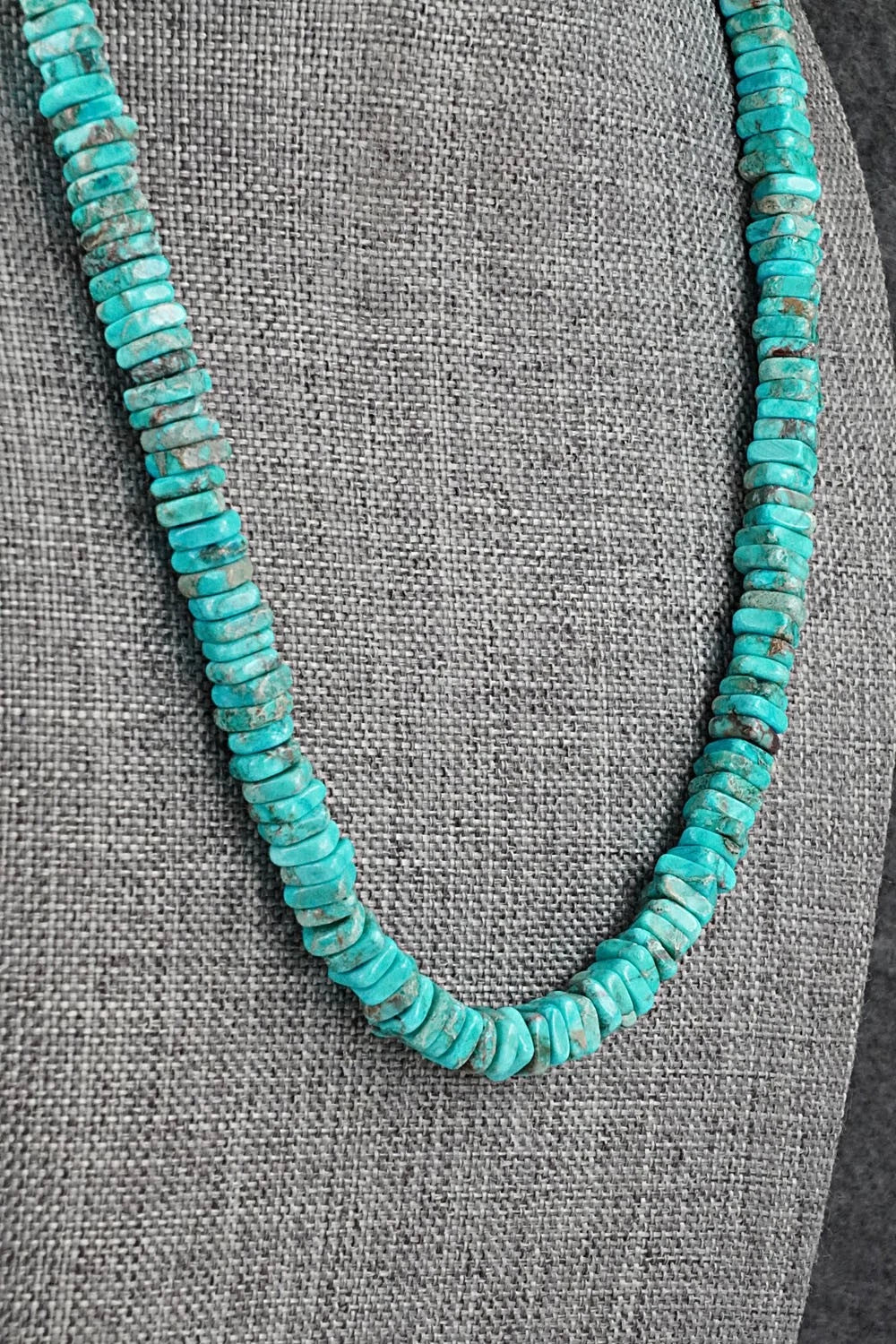 Turquoise & Sterling Silver Necklace 18" - Doreen Jake