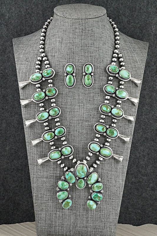 Turquoise & Sterling Silver Squash Blossom Set - Darrin Livingston