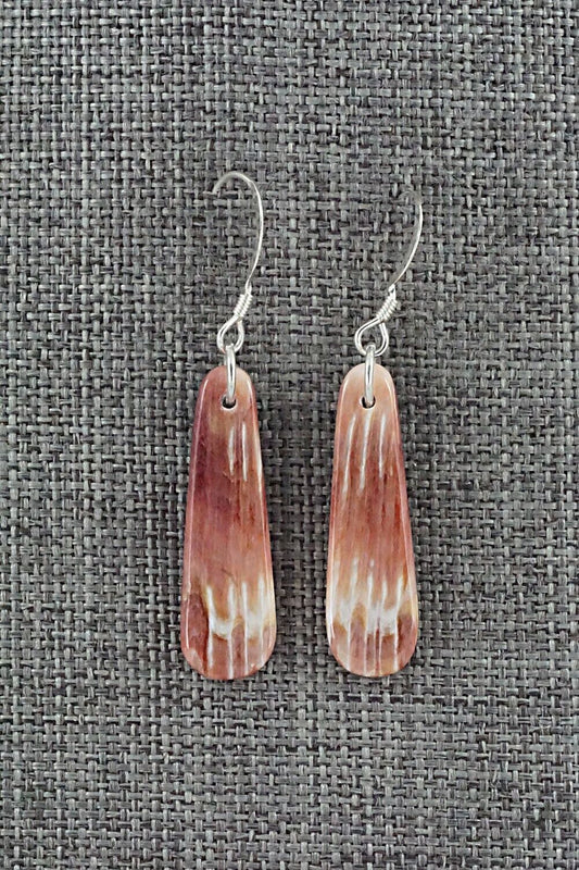 Spiny Oyster & Sterling Silver Earrings - Jesus Espino