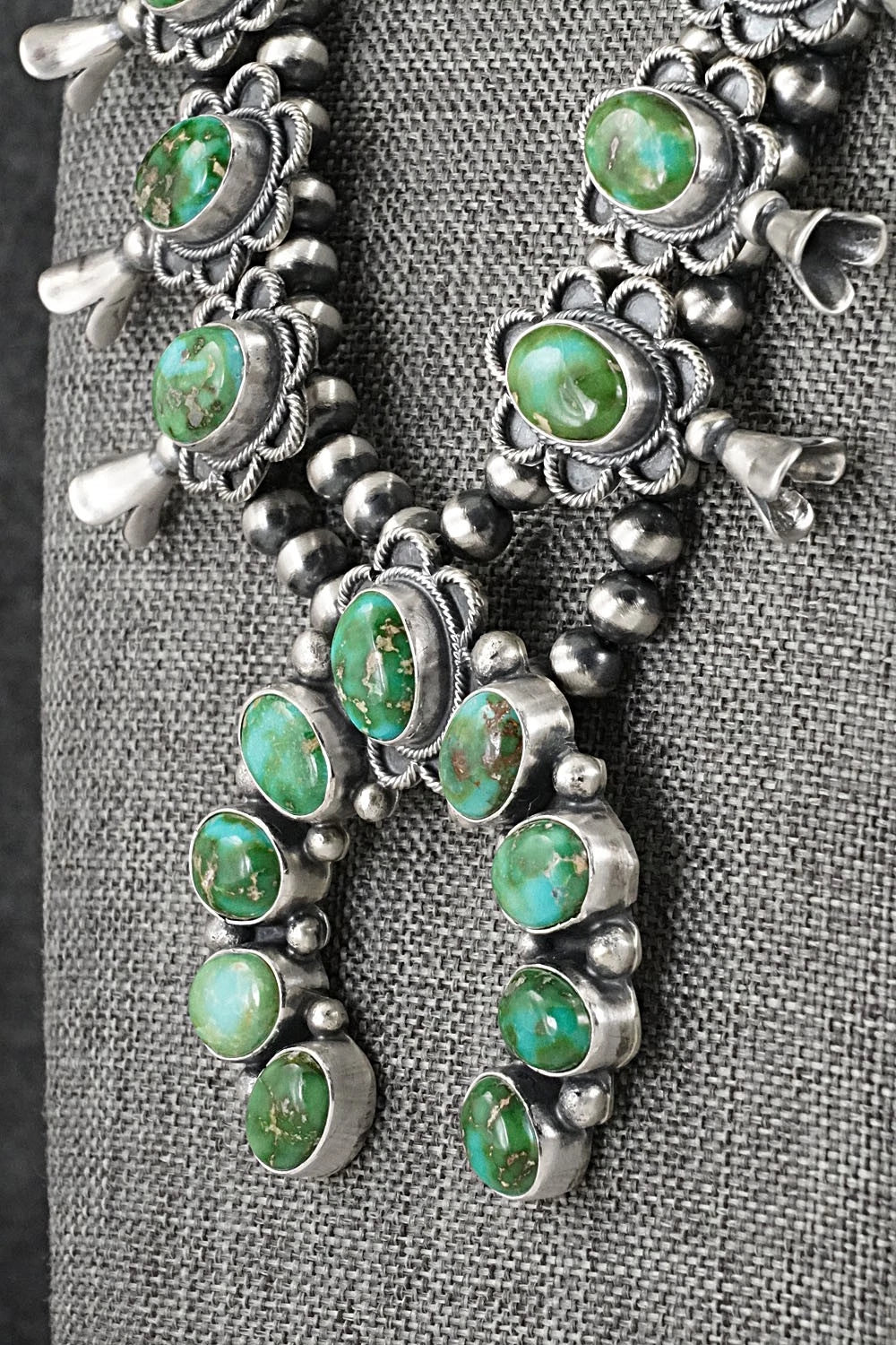Turquoise & Sterling Silver Squash Blossom Set - Darrin Livingston
