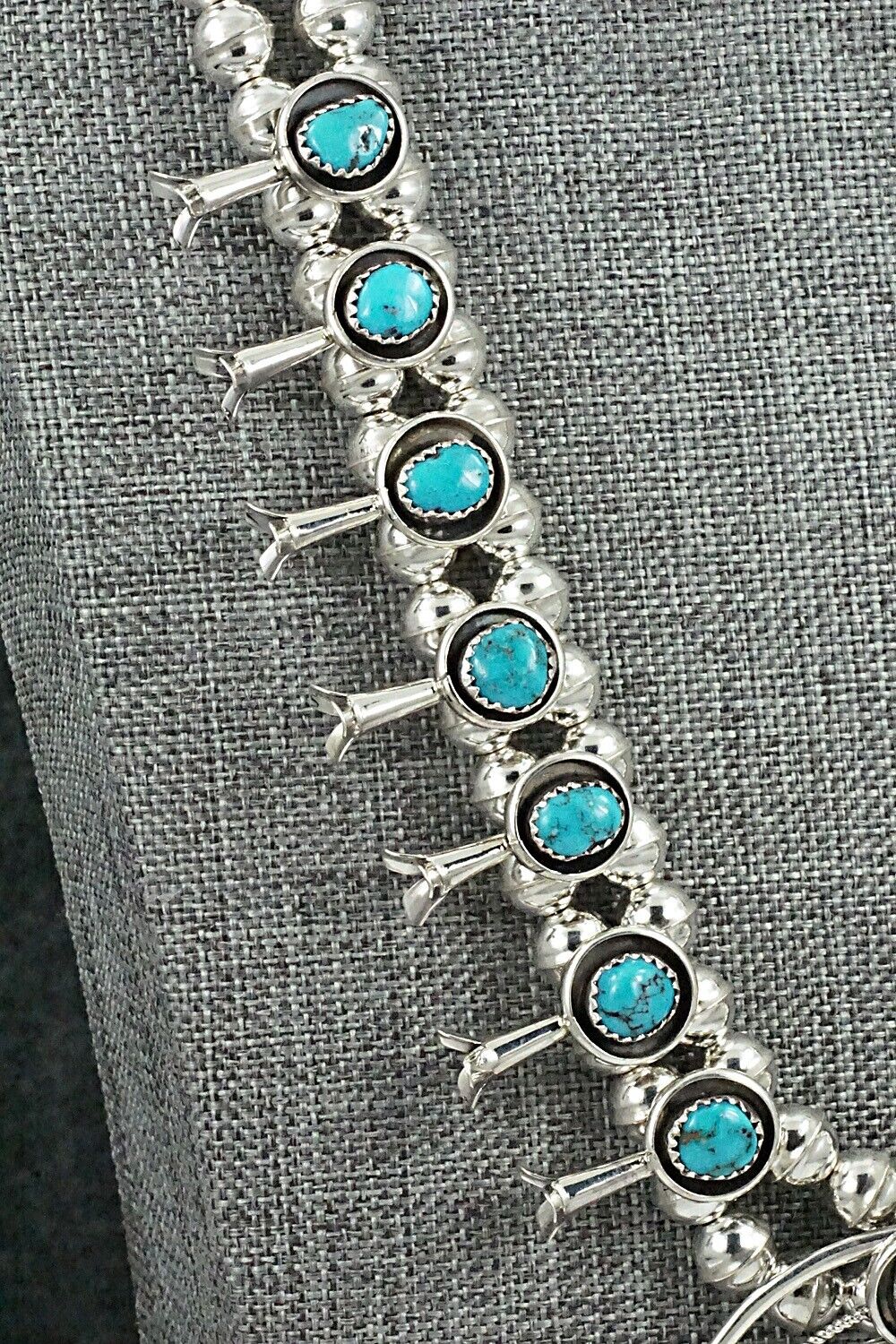 Turquoise & Sterling Silver Squash Blossom Set - Phil Garcia