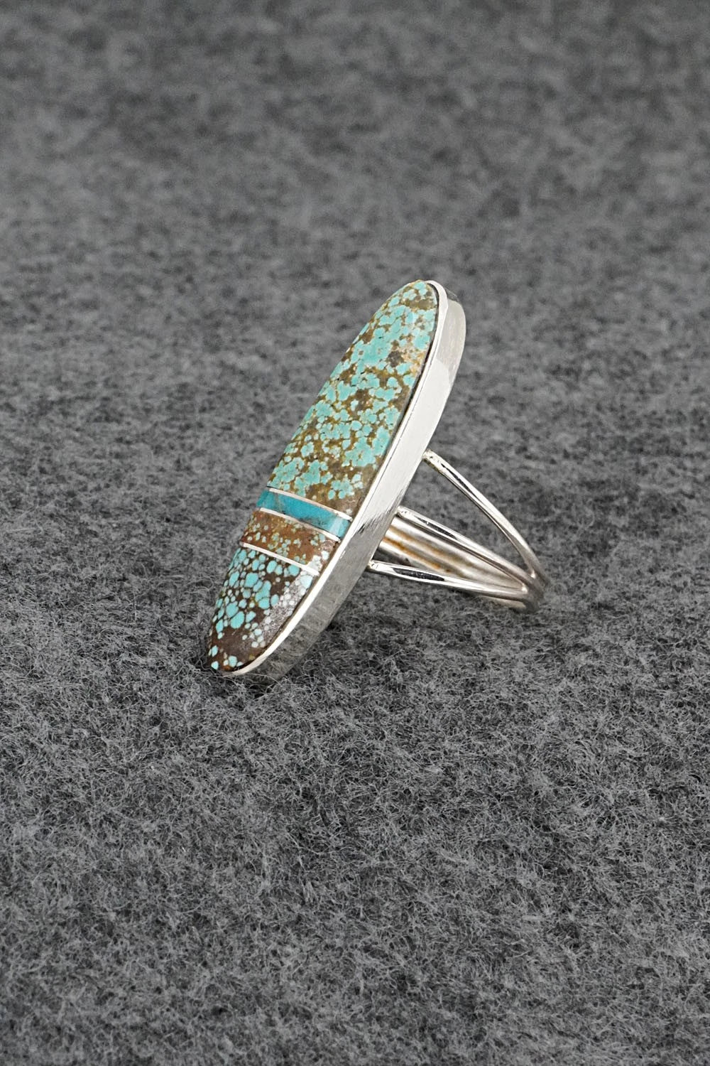 Turquoise & Sterling Silver Ring - Harold Smith - Size 8.25