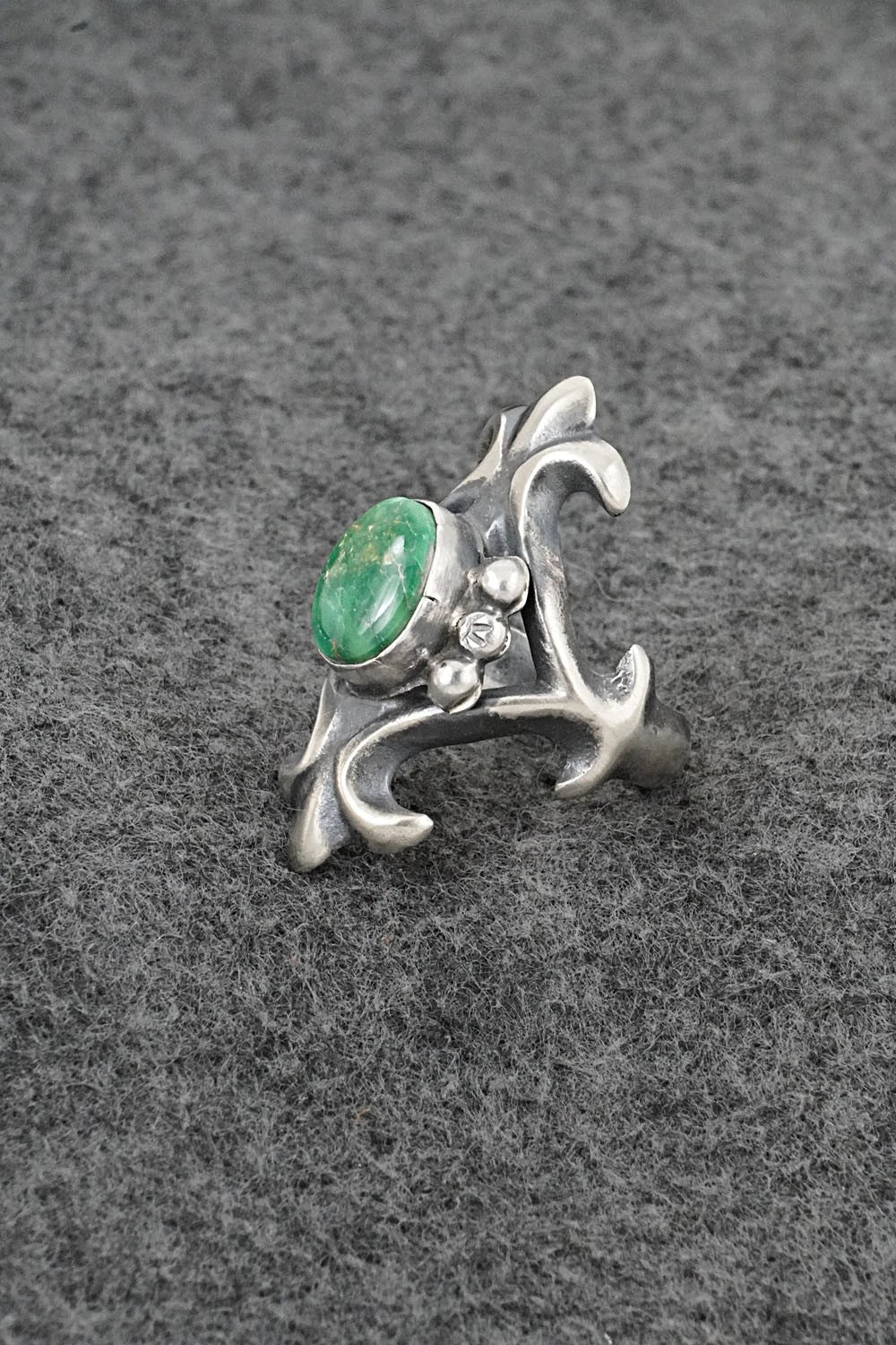 Turquoise & Sterling Silver Ring - Harrison Bitsue - Size 6.5