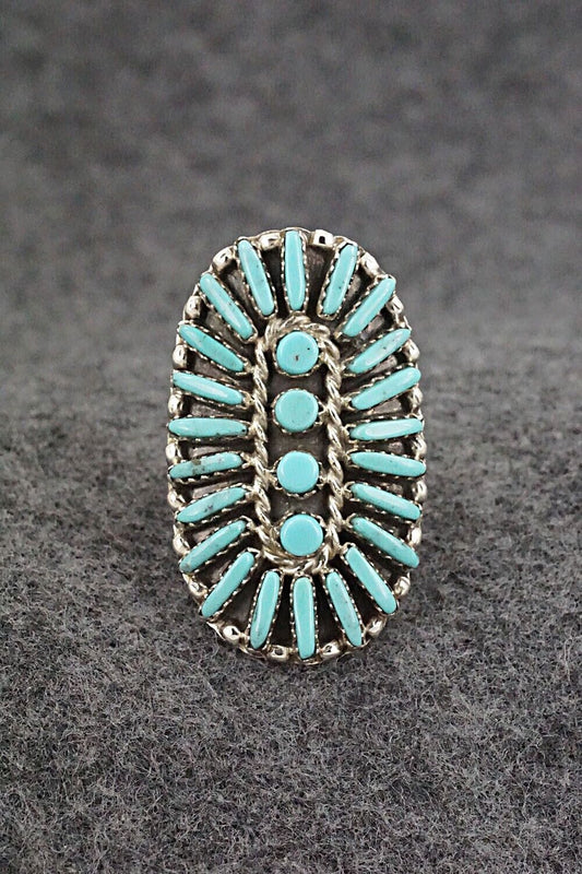 Turquoise & Sterling Silver Ring - Charlie John - Size 8.5