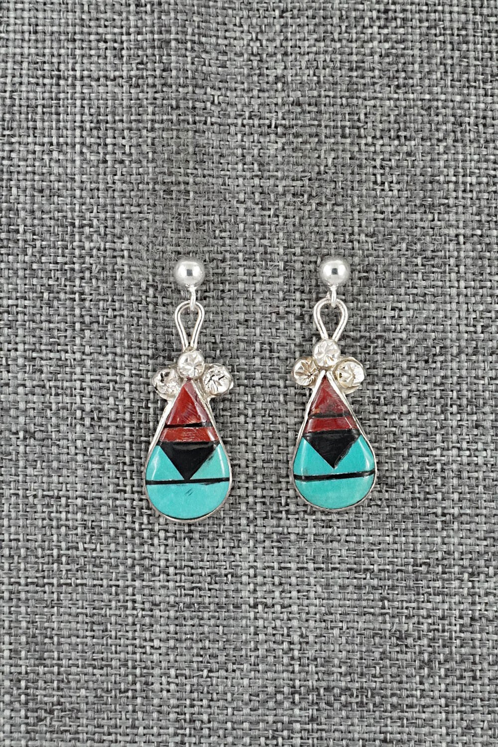 Multi Stone Inlay & Sterling Silver Earrings - Ola Eriacho