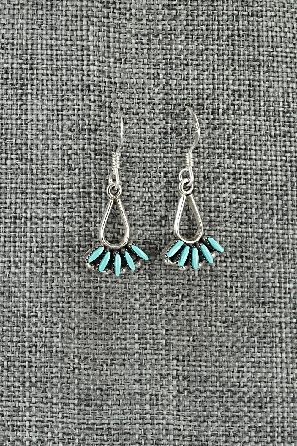 Turquoise & Sterling Silver Necklace and Earrings Set - Mildred Ukestine