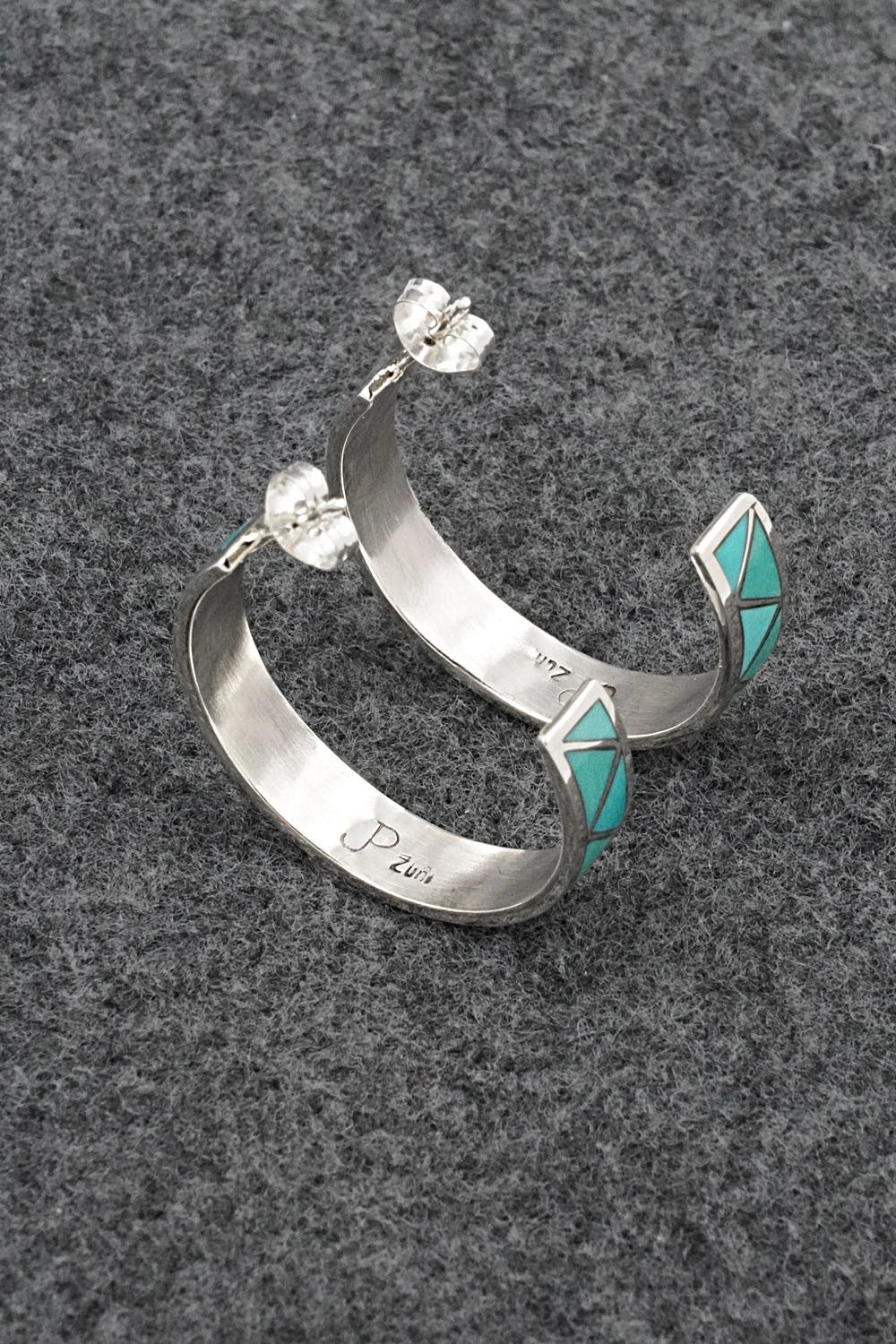 Turquoise & Sterling Silver Earrings - Claudine Haloo