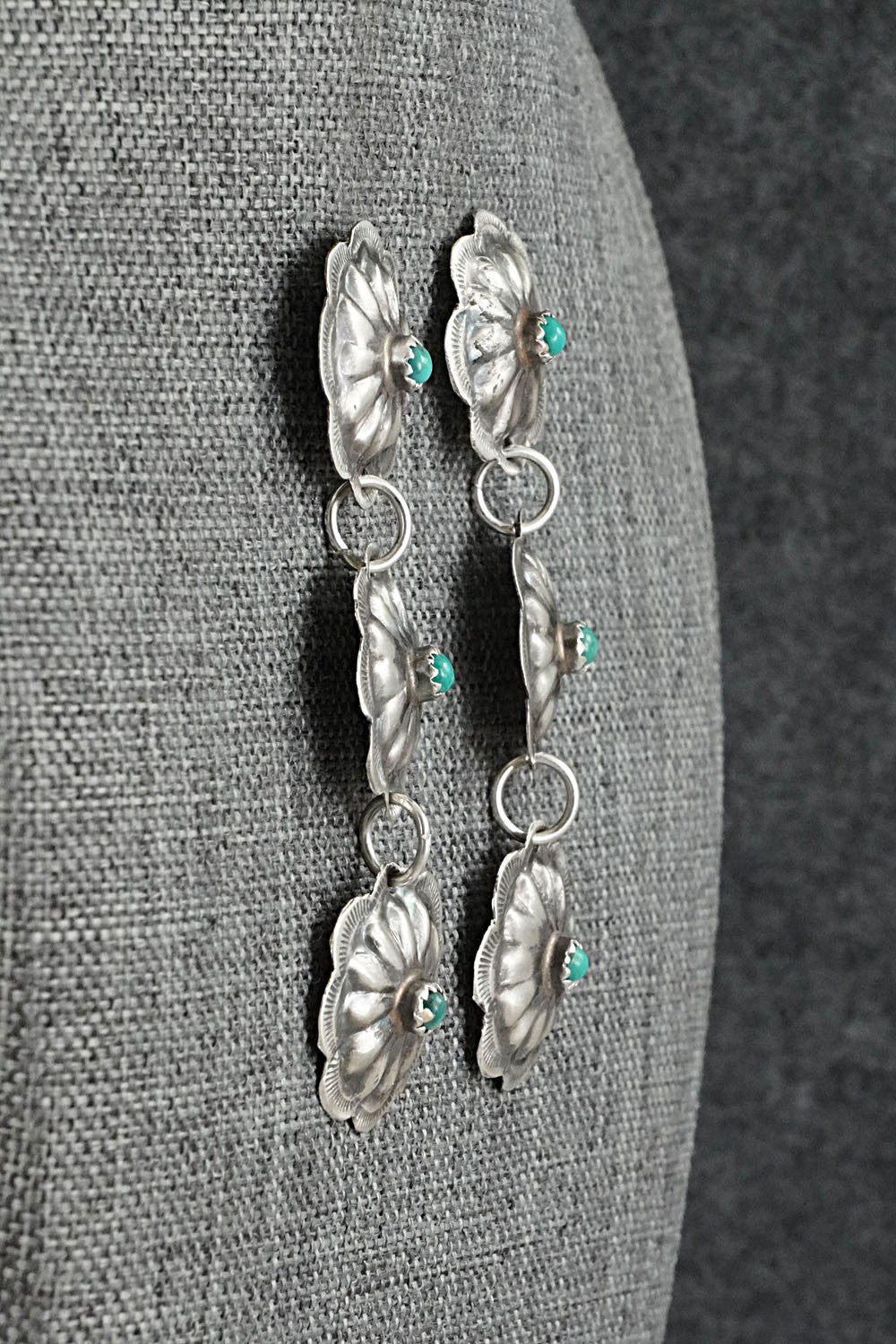 Turquoise and Sterling Silver Earrings - Joan Begay