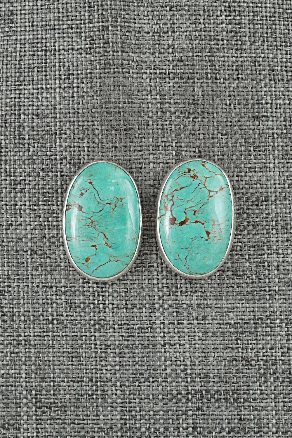 Turquoise & Sterling Silver Earrings - Eugene Gruber