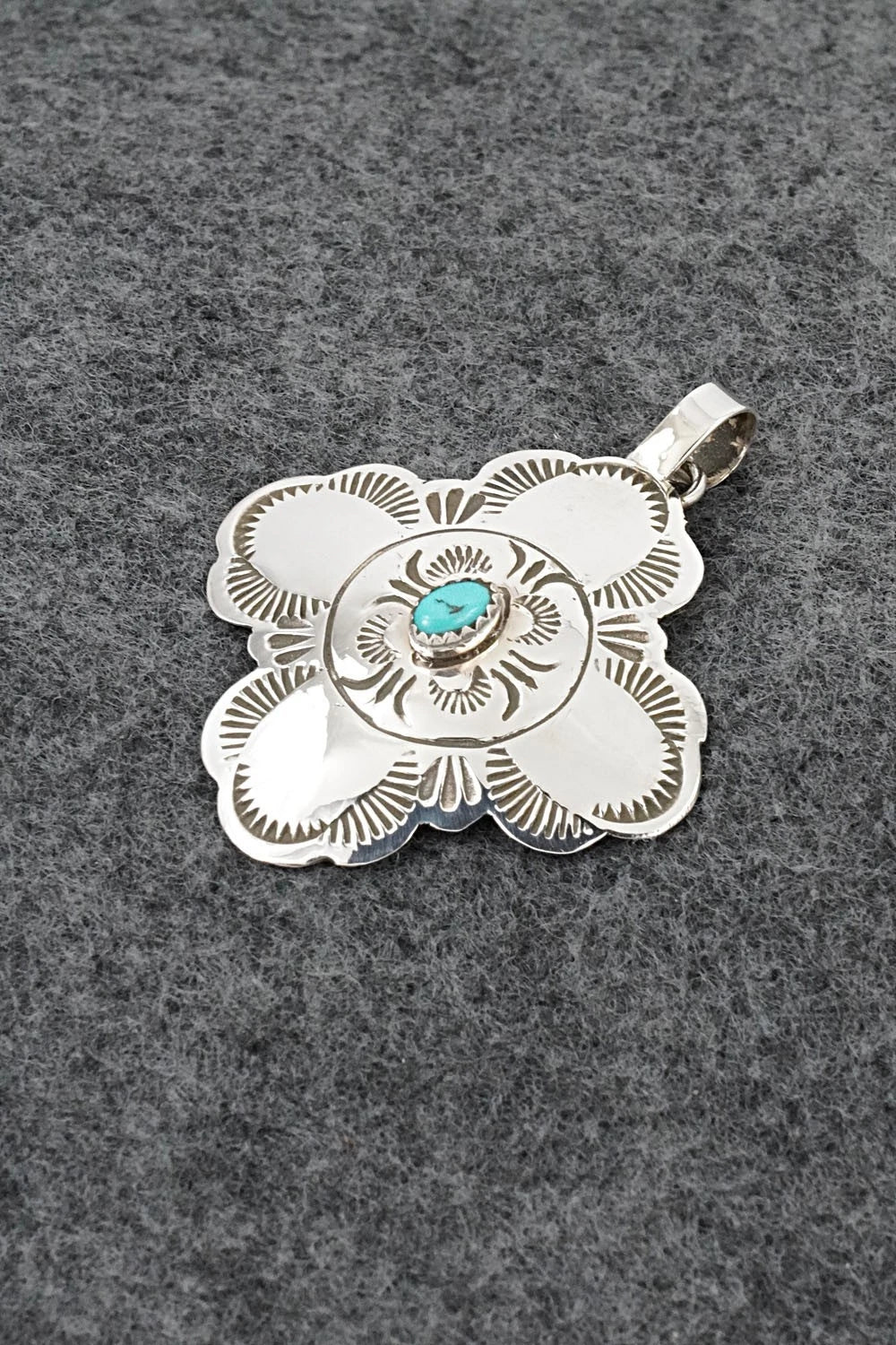 Turquoise & Sterling Silver Pendant - Bertha Begay